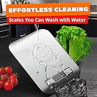 Vista 9 de Báscula de alimentos con sensor de 4 puntos – Báscula de cocina digital de peso gramos y onzas, libras, ml, leche ml con pantalla LCD, carga de 22