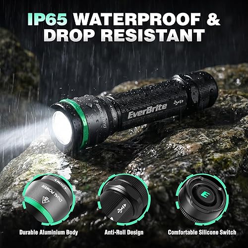 Miniatura 5 de EverBrite Linterna pequeña de 1000 lúmenes, 5 modos de luz de flash zoom, linternas recargables de alto lúmenes, batería recargable de doble