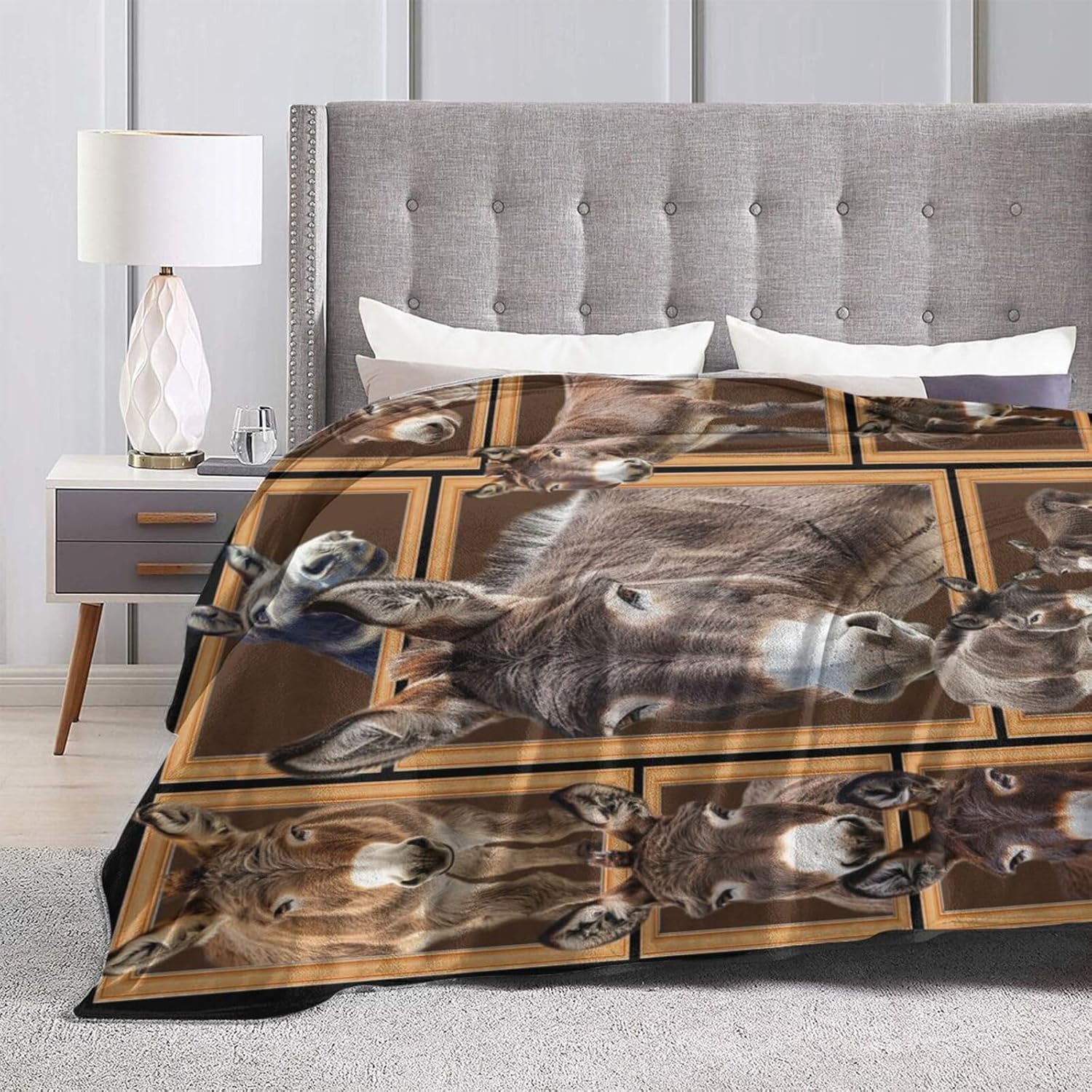 Donkey Throw Blanket - Funny Cozy Flannel Soft Warm Plush Lightweight Bedding for Girls & Boys, 50"X40" - Image 4