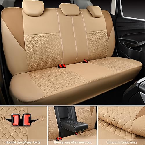 Miniatura 4 de CAR PASS Fundas universales de tela de estampado ultrasónico, funda de asiento de automóvil transpirable con esponja compuesta de 0.197 in en el