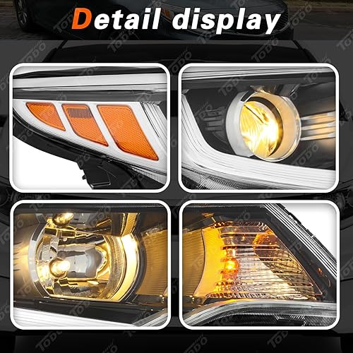 Miniatura 3 de TODO Conjunto de faros delanteros compatible con faros delanteros Kia Optima 2016-2018 de repuesto sin DRL 92101D5000 92102D5000 KI2502196 KI2503196