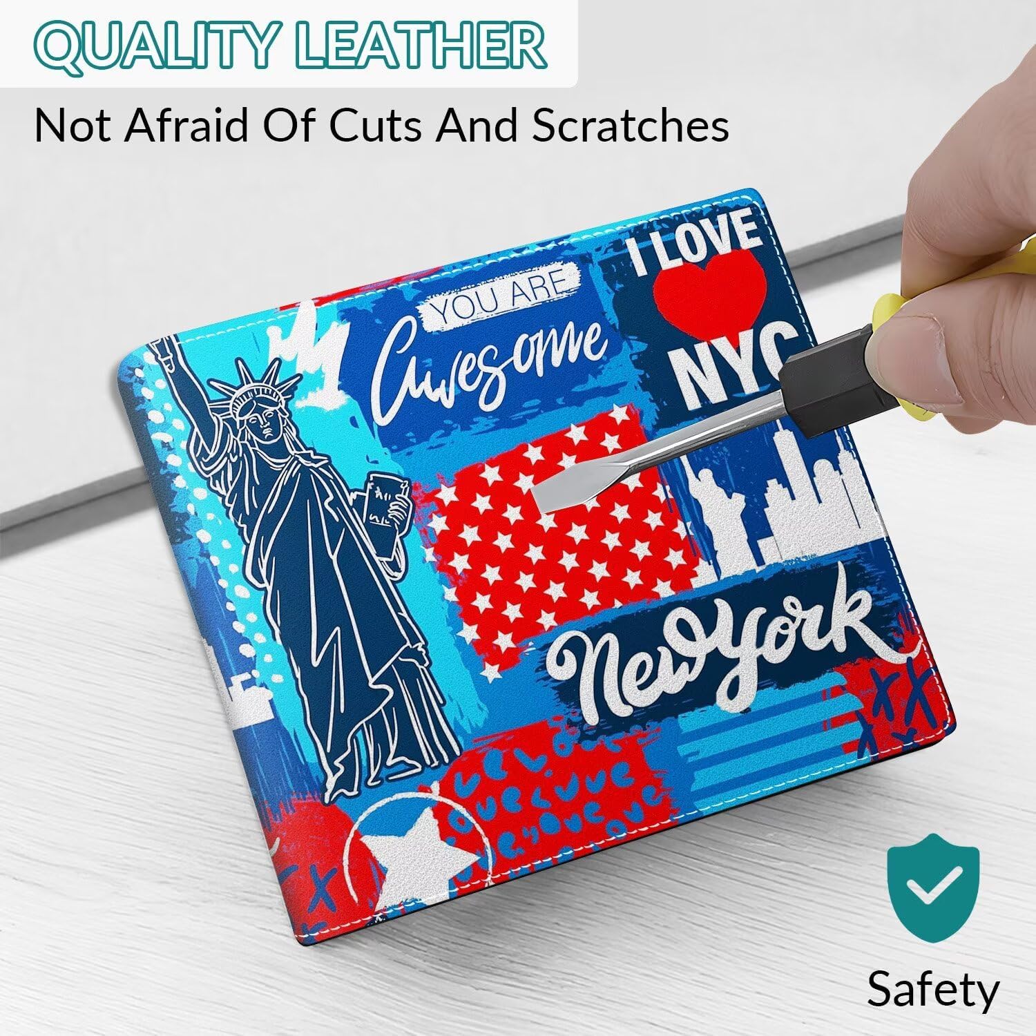 Teen Boys Cool Wallet Funny Leather Wallets Credit Id Card Cash Holder Black Rfid Blocking Zipper Cute Kawaii Aesthetic Wallets With Coin Pocket Id Window For Teen Boy Male Youth Guys Men Teenager - Image 5