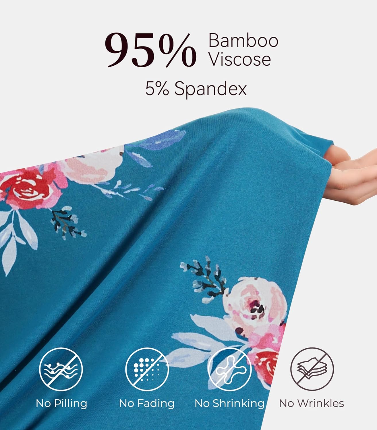 NACHILA Pajamas for Women-Viscose from Bamboo, Ribbed Racerback Tank Top Sexy Split Shorts Pajama Sets Cooling Sleep Cami Pjs - Image 5