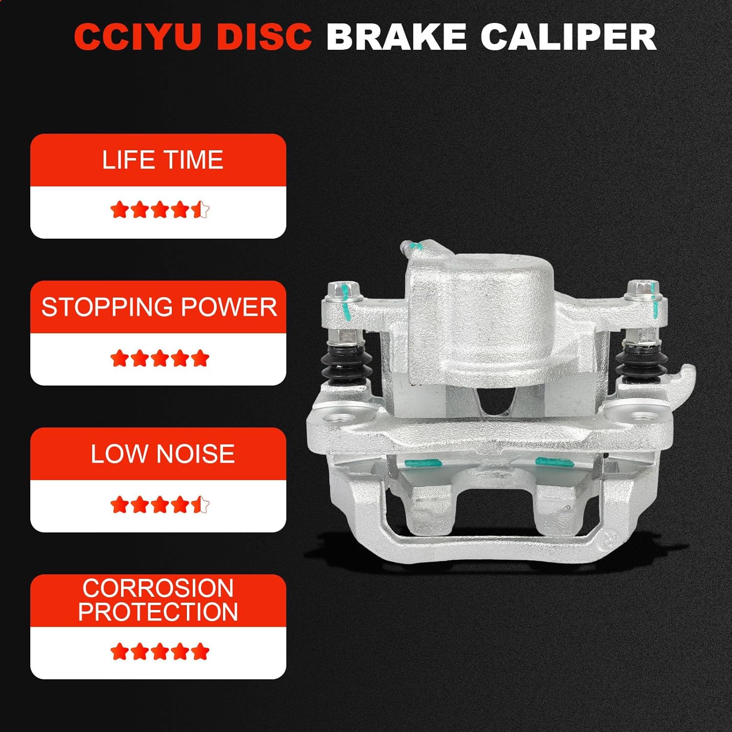 cciyu Rear Right Brake Caliper Assembly w/Bracket 19B2872 2004 2005 2006 2007 2008 2009 2010 For Toyota For Sienna