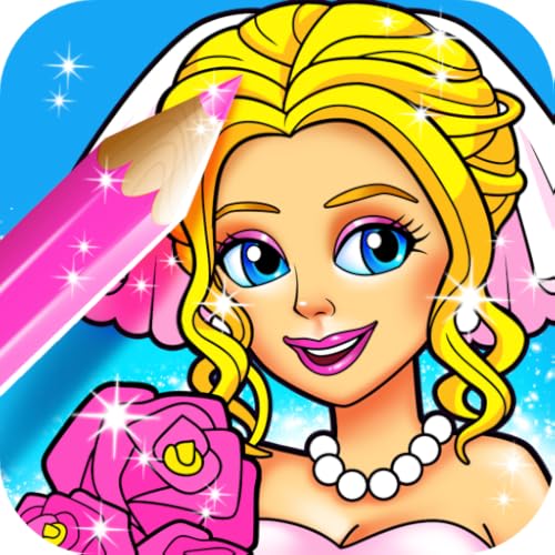 Coloring Book Wedding Day - Bride & Groom Crayon Coloring Books for Kids