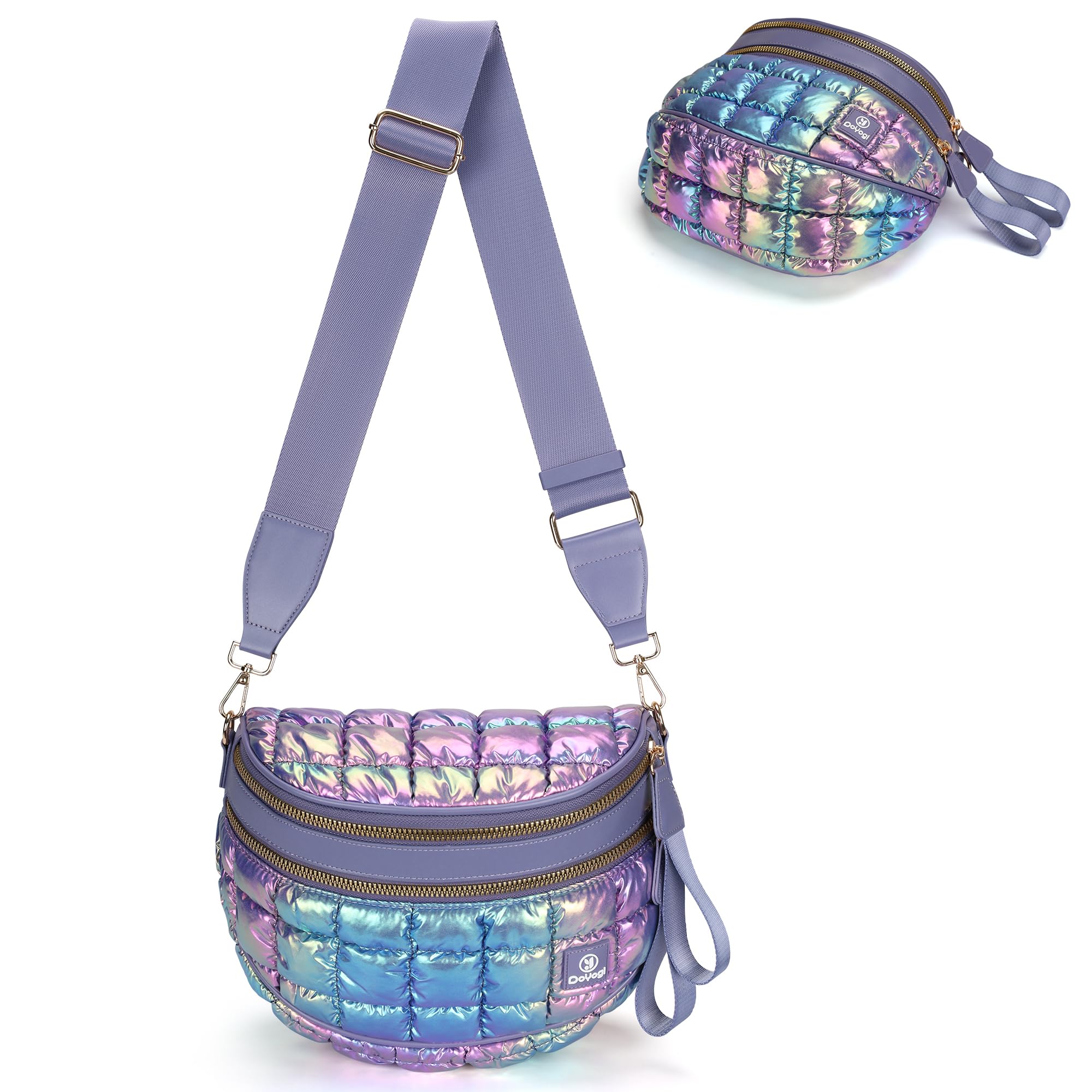 DOYOGI Puffer Crossbody Bum Bags for Women,Small Crossbody Bags for Women,Quilted Purse for Daily Travel,4.8L compact size,mom bag,small structured
