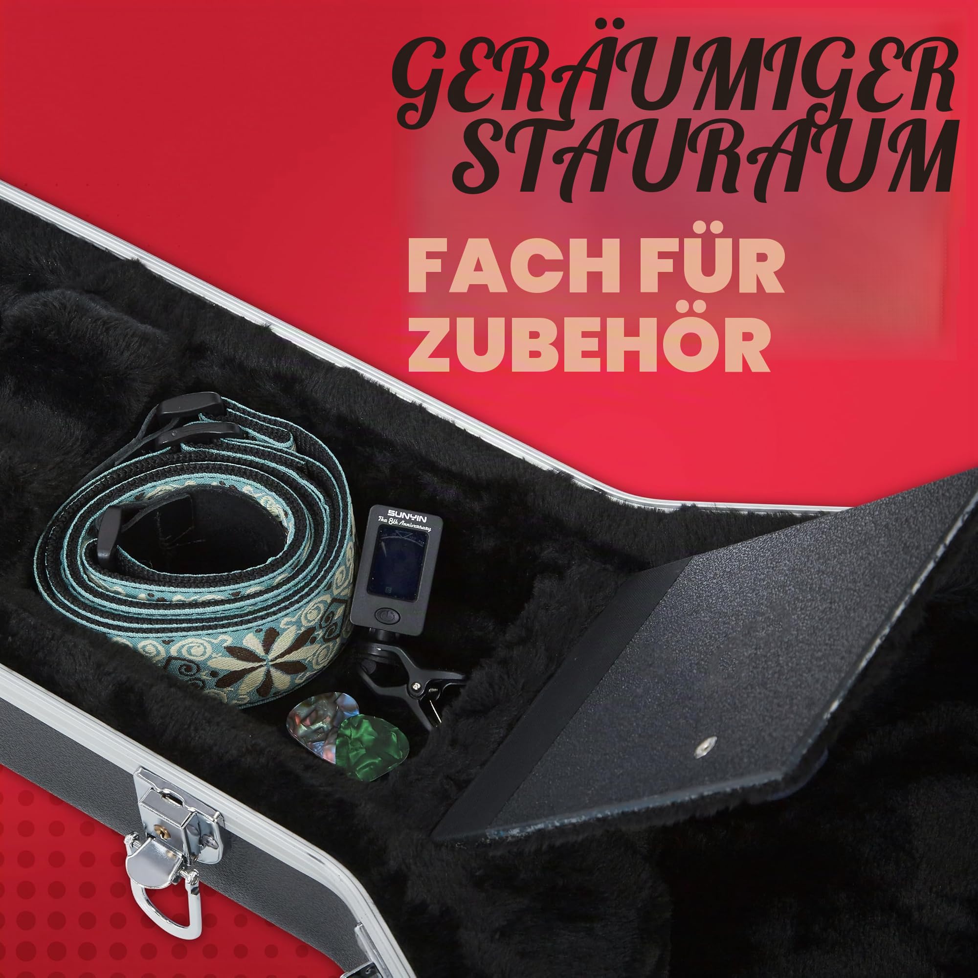 Gator Cases Leichter ABS-Hartschalenkoffer für Parlor Style-Gitarren, schwarz (GC-Parlor)