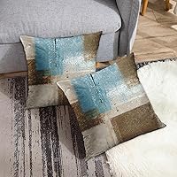 Vista 4 de Britimes Fundas de almohada modernas para decoración del hogar, 16 x 16 pulgadas, juego de 2 fundas de almohada decorativas, fundas de almohada