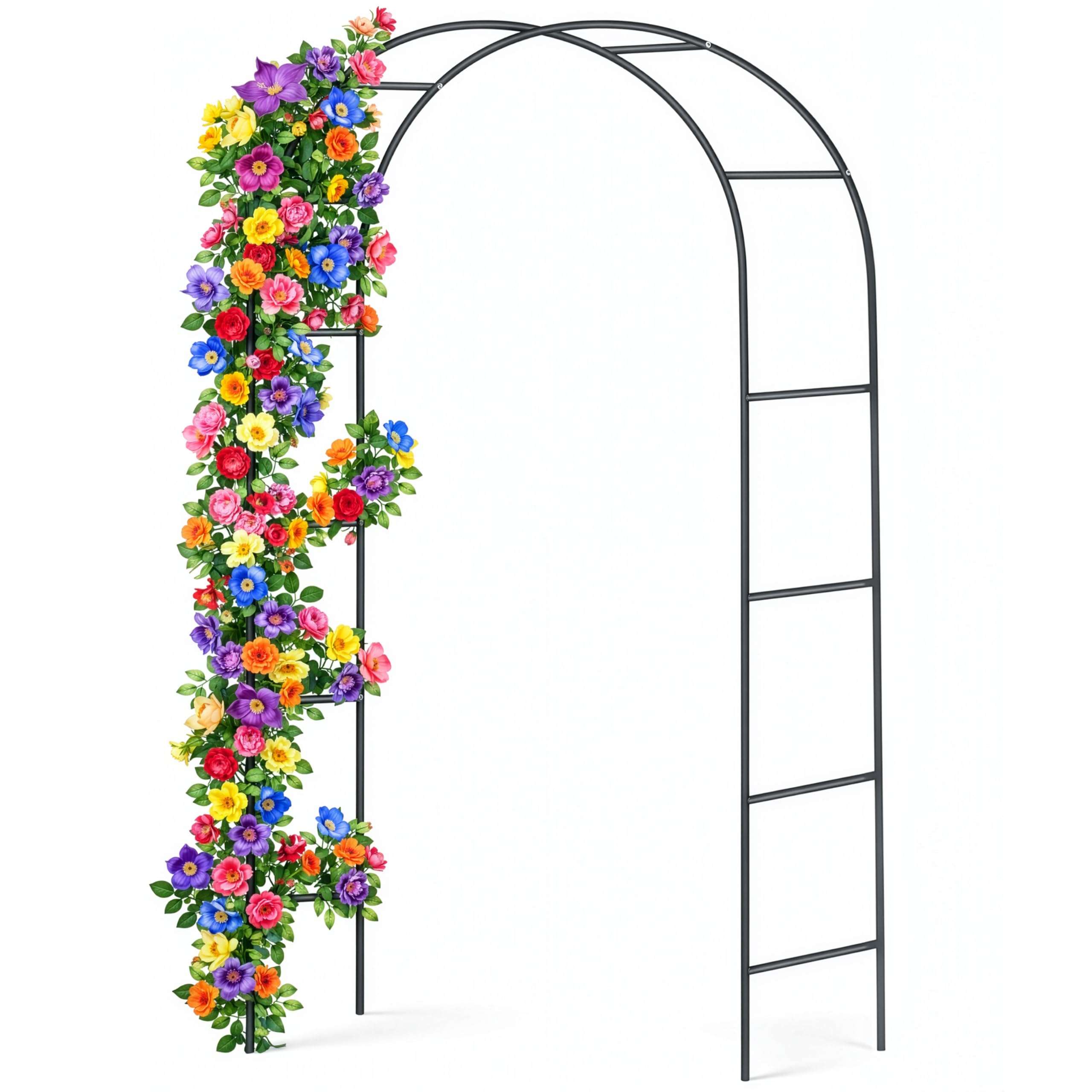 SOL Metal Garden Arch 2.4m x 1.4m - Iron Trellis for Climbing Plants