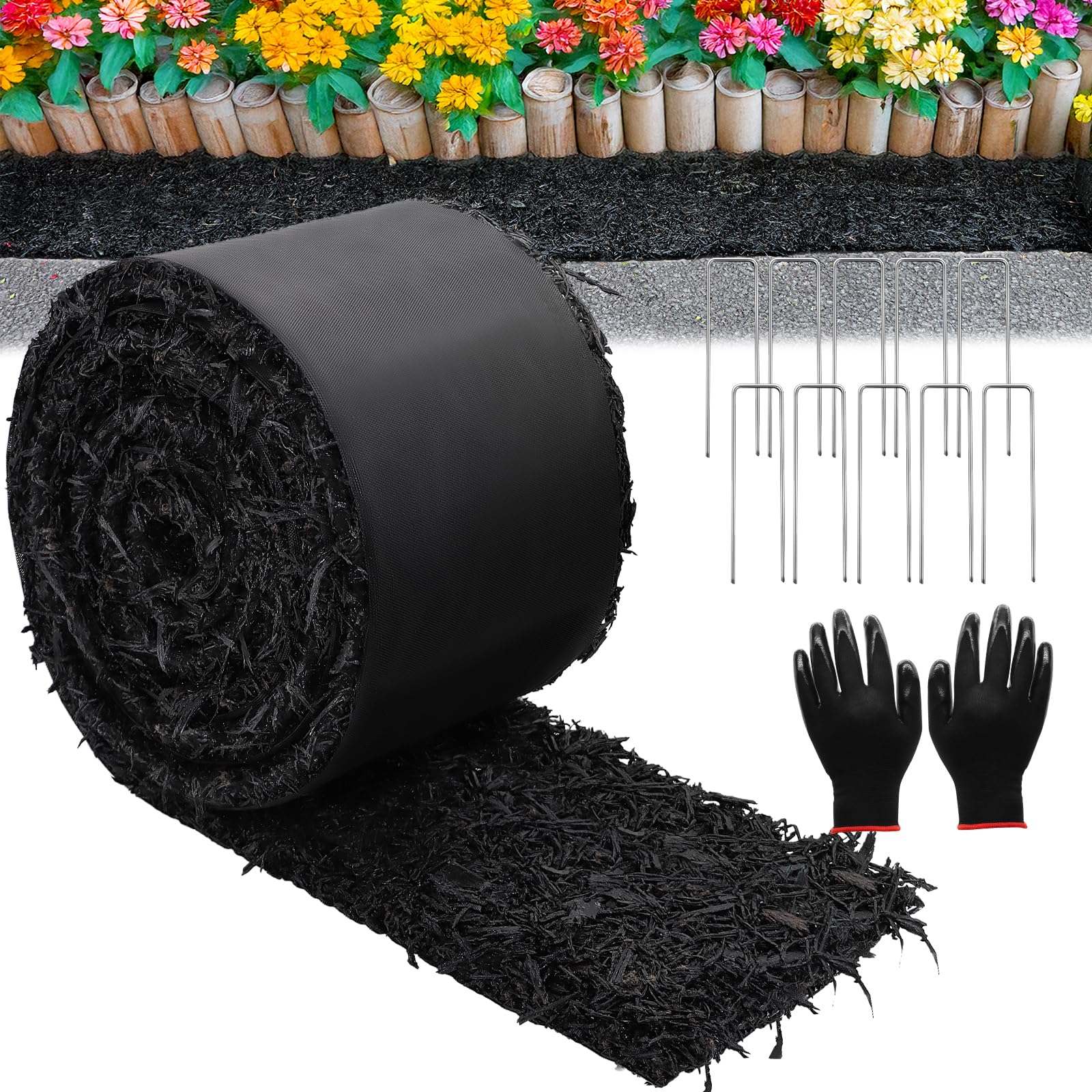 Amazon.com : 1 Pcs 10 Ft Long Rubber Mulch for Landscaping Garden