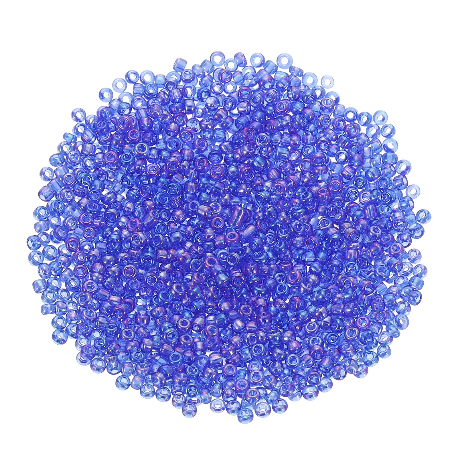 uxcell 2000 Pcs Glass Seed Beads Bulk, 1.5mm Glass Bugle Beads, Mini Loose Glass Seed Spacer Bead for DIY Earrings, Necklaces, Bracelets, Jewelry Making, Blue