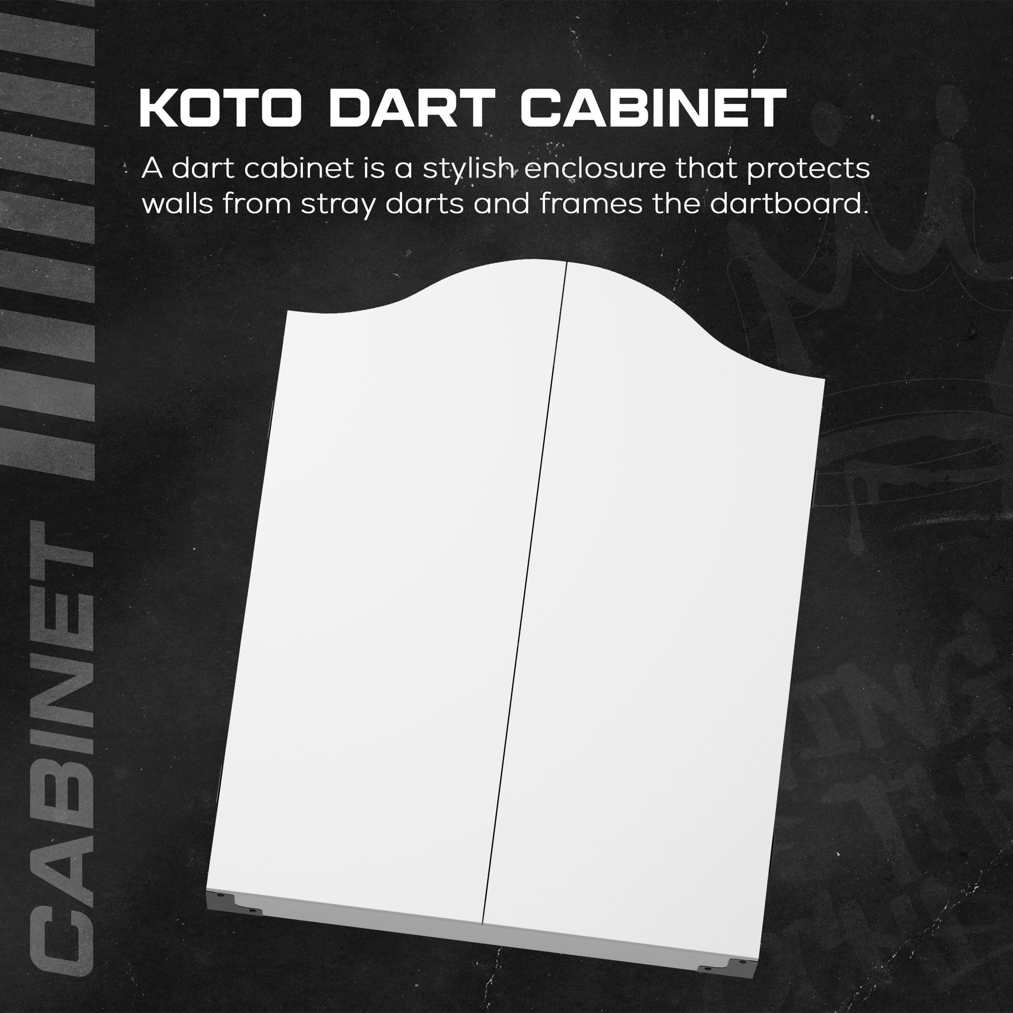 KOTO - Gabinete de Dardos Blanco Plain, Almacenamiento Práctico para Dardos en Casa, con Whiteboards para Llevar la Puntuación