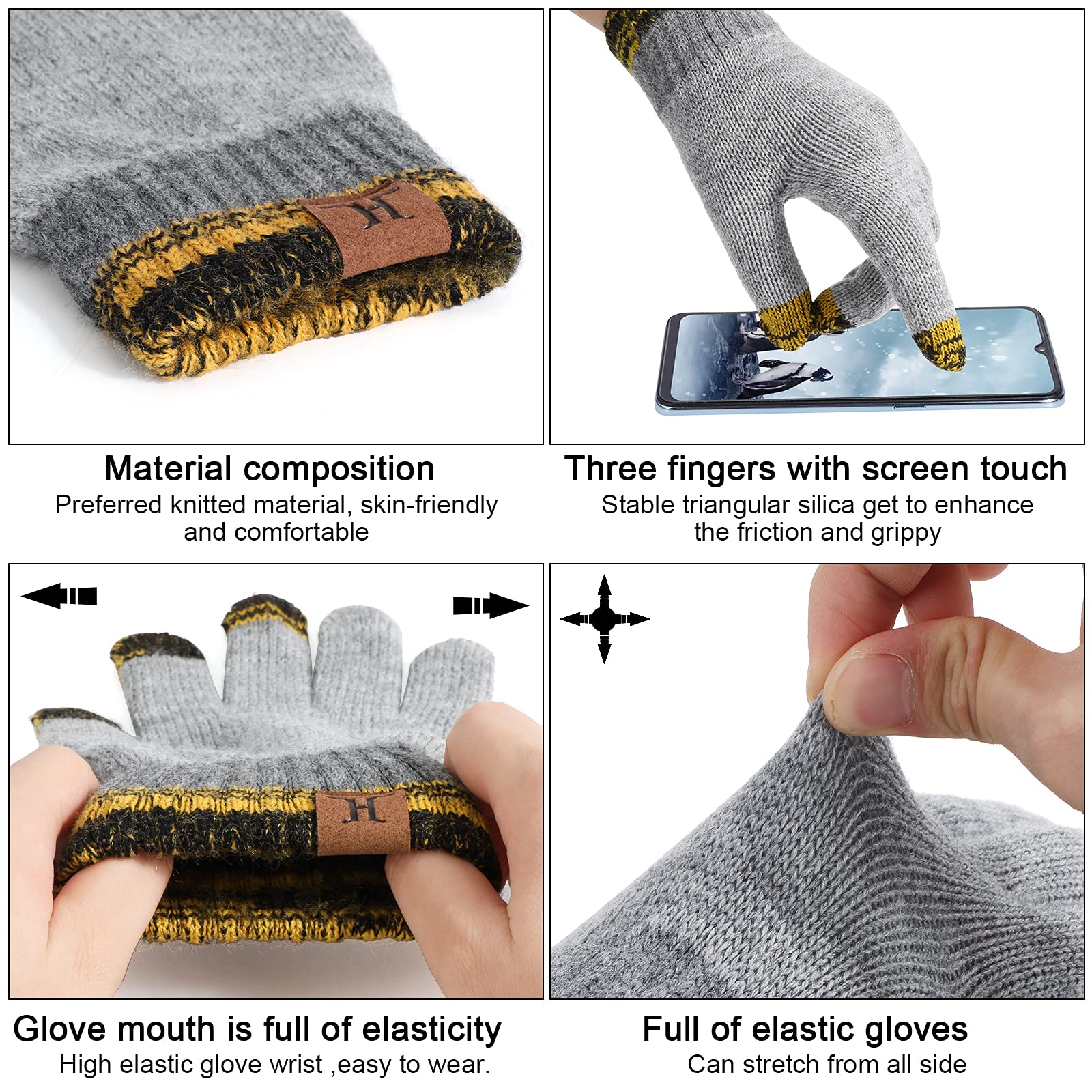 TAGVO 3in1 Invierno Set de Bufanda, Gorro y Guantes para niños, Invierno Grueso Polar, Tejido térmico, Bufanda, Guantes, para niños, niños, niñas, de 3 a 6 años, Conjuntos de Accesorios de Invierno