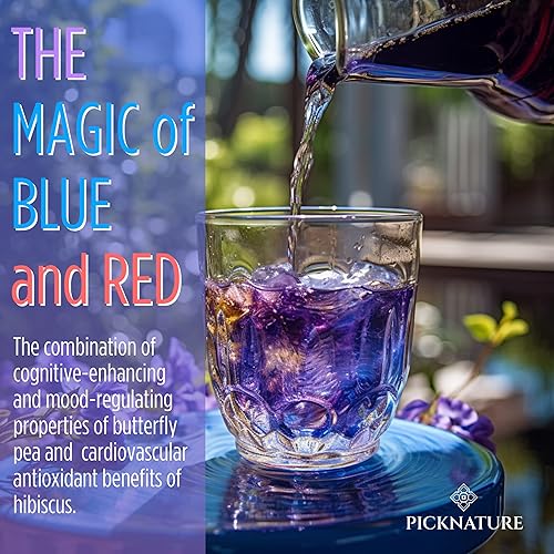 Miniatura 7 de PICKNATURE 100% USDA Orgánico Hibisco Púrpura Mariposa Guisante Flor Té Pétalos Enteros de Hoja Suelta | 7.0 oz (Paquete de 600 tazas) | Regalos de