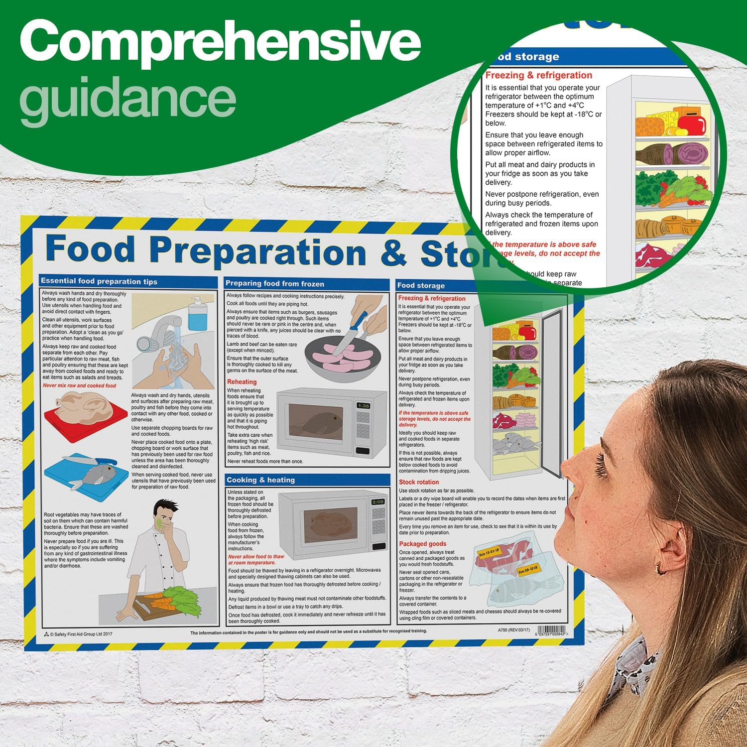 Safety First Aid Group Laminated Food Preparation and Storage Poster