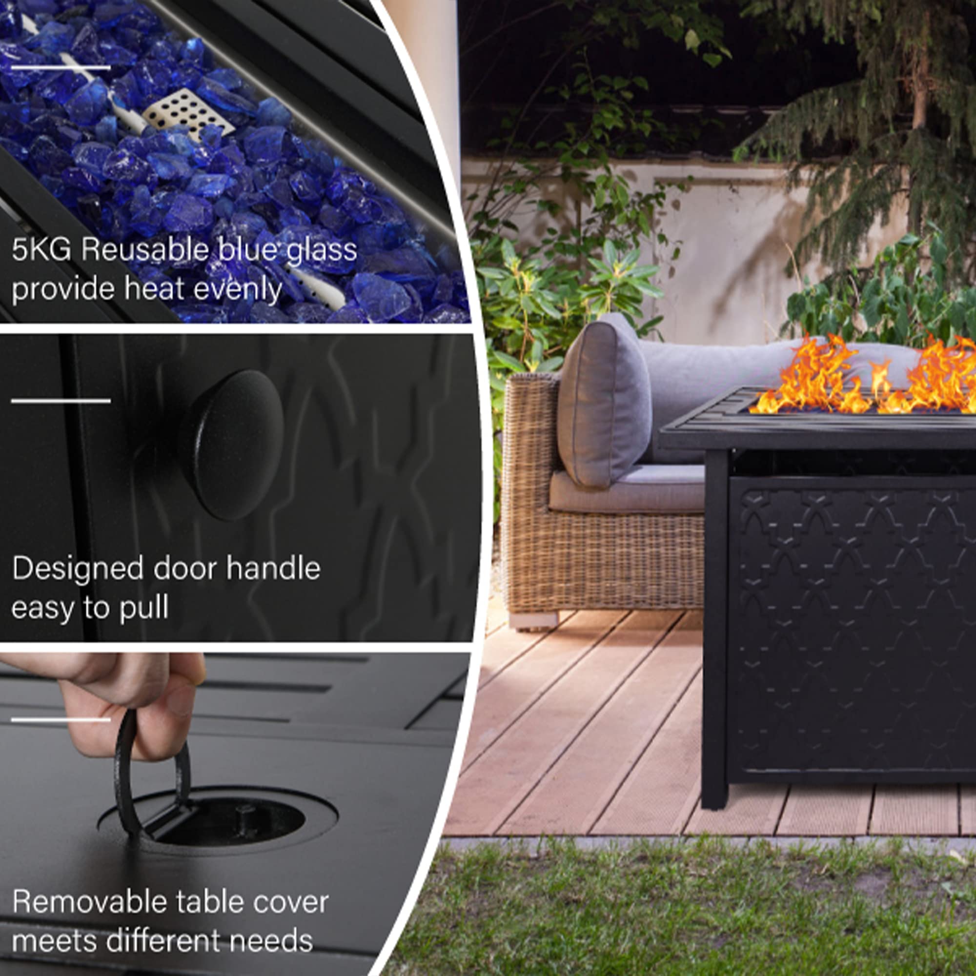 Buy PHI VILLA Patio Furniture Set 9 Pieces Outdoor Sectional Rattan