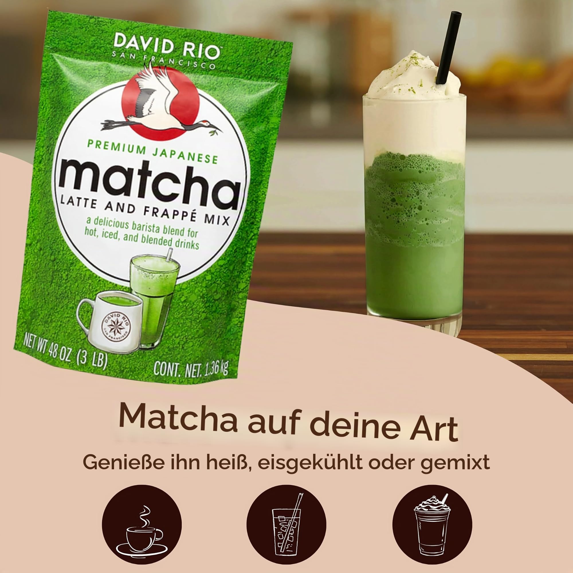 David Rio - großer Beutel - Frappé Matcha (1361 g)