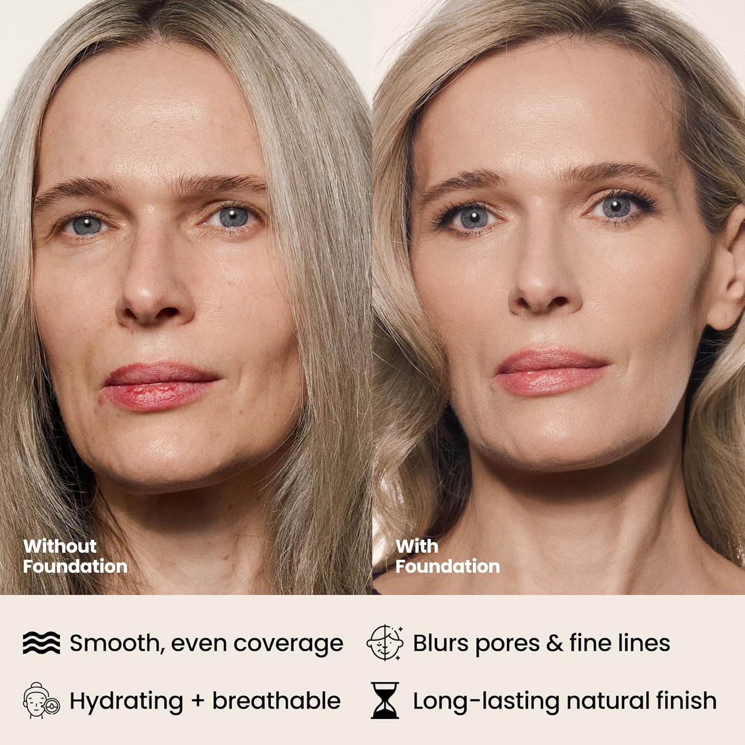 Hush Glow™ Foundation Cushion SPF 30 Skincare-Infused Lightweight with Mushroom Applicator for Mature Skin, Hyaluronic Acid & Peptides, Buildable Natural Coverage, Non-Cakey Finish BrunetBrown - Image 6