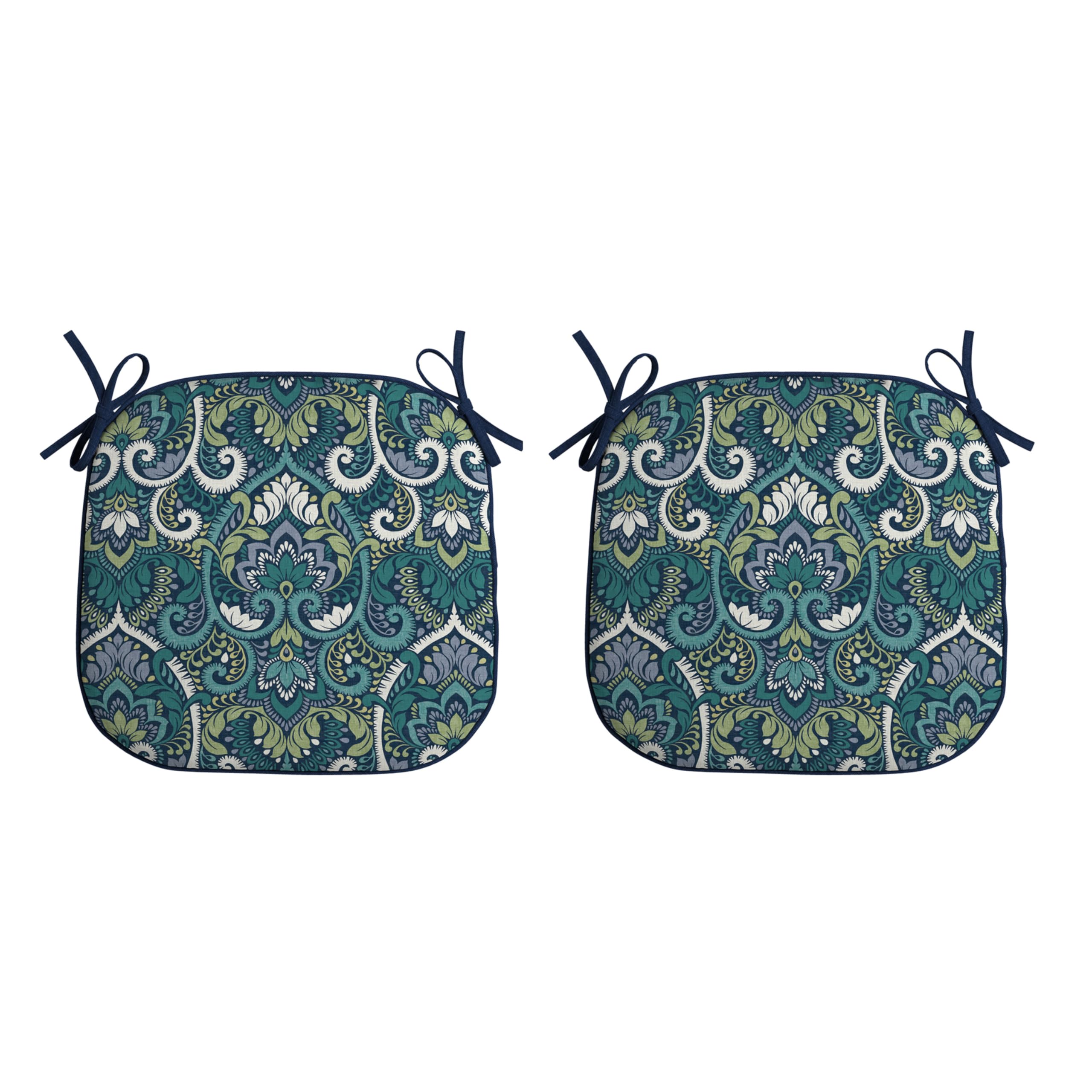 Arden Indoor/Outdoor Foam Seat Pad, Set of 2, 17 x 16, Water Repellent, Fade Resistant, Foam Cushion 17 x 16, Sapphire Aurora Blue Damask-image-42