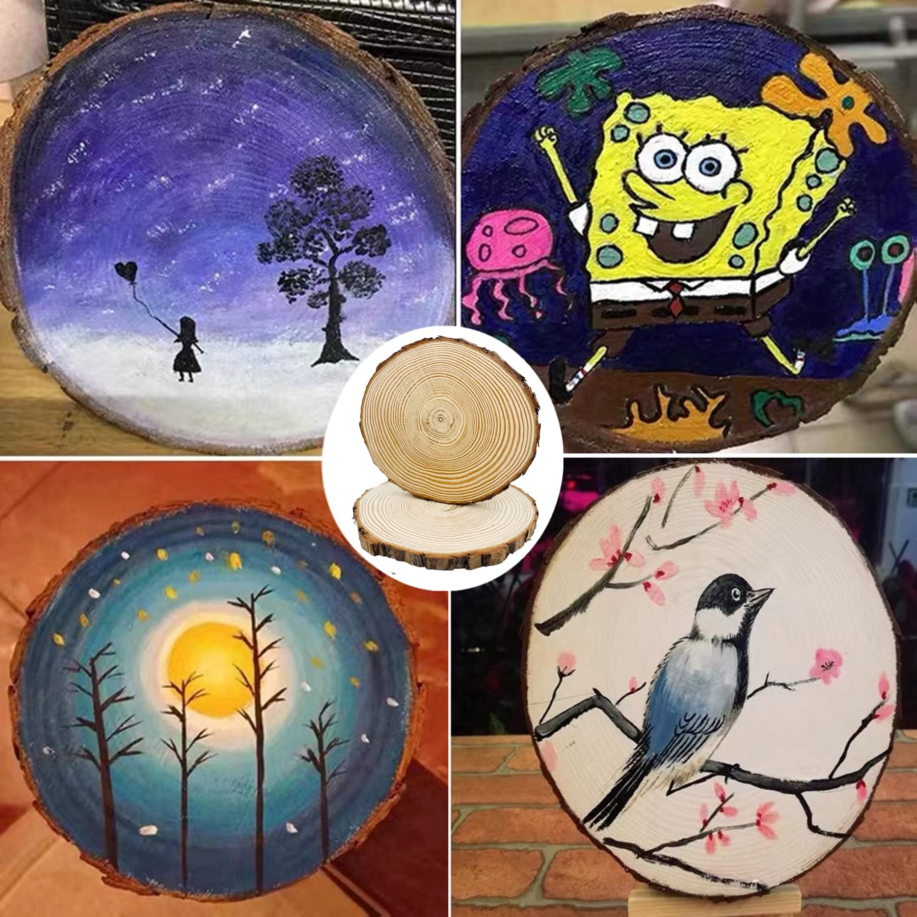 Cercle De Bois A Vendre Lot De 2 Rondins Bois Brut 60 Cm - Pour Pyrogravure/ Déco - Épaisseur 2-3 Mm Rondin De Bois