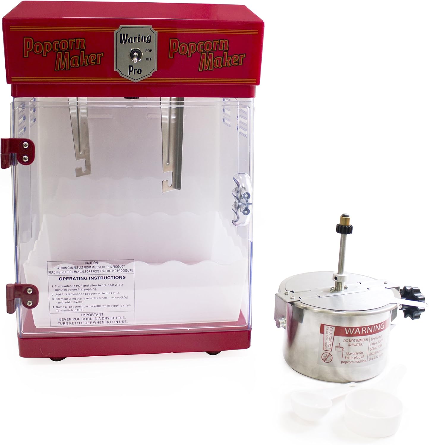Waring Pro WPM25 Professional Popcorn Maker, Red
