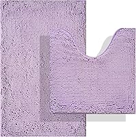 Vista 30 de BOANKODU Juegos de Alfombras de Baño de 2 Piezas, Alfombra de Baño de Chenilla Extra Suave Ultra Absorbente, Alfombra de Baño con Fondo