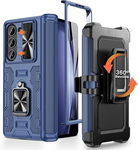 Miniatura 1 de Caka Funda para Galaxy Fold 5, Samsung Z Fold 5 con protector de pantalla y cubierta de cámara deslizante, soporte magnético, funda de clip para