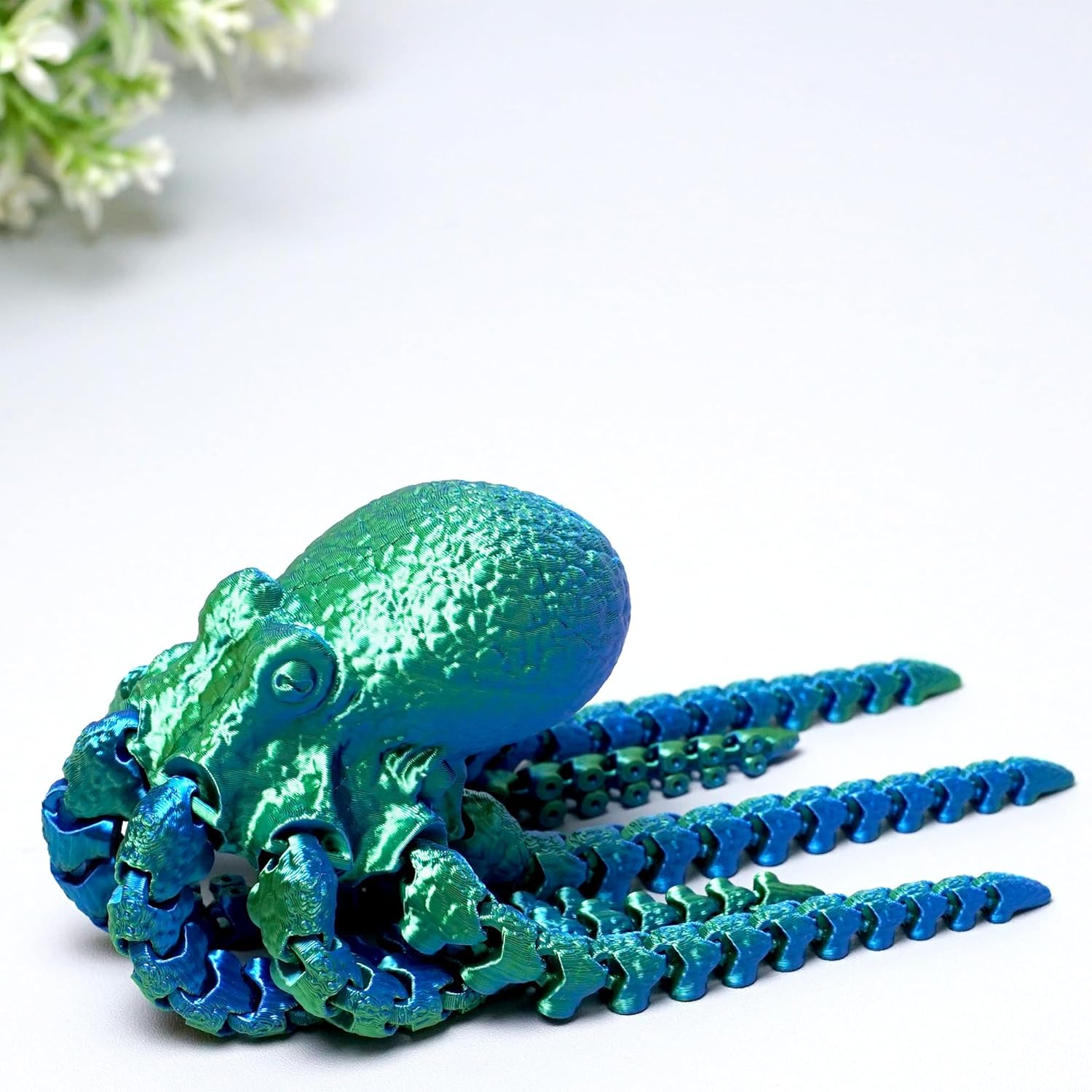 3D Printed Octopus Model,Flexible Realistic Articulated Animal Fidget Toys,Mystery Figurines Gifts for Easter,Executive Desk Funny Décor and Festival Collectible,Easter Basket Stuffers (GB)