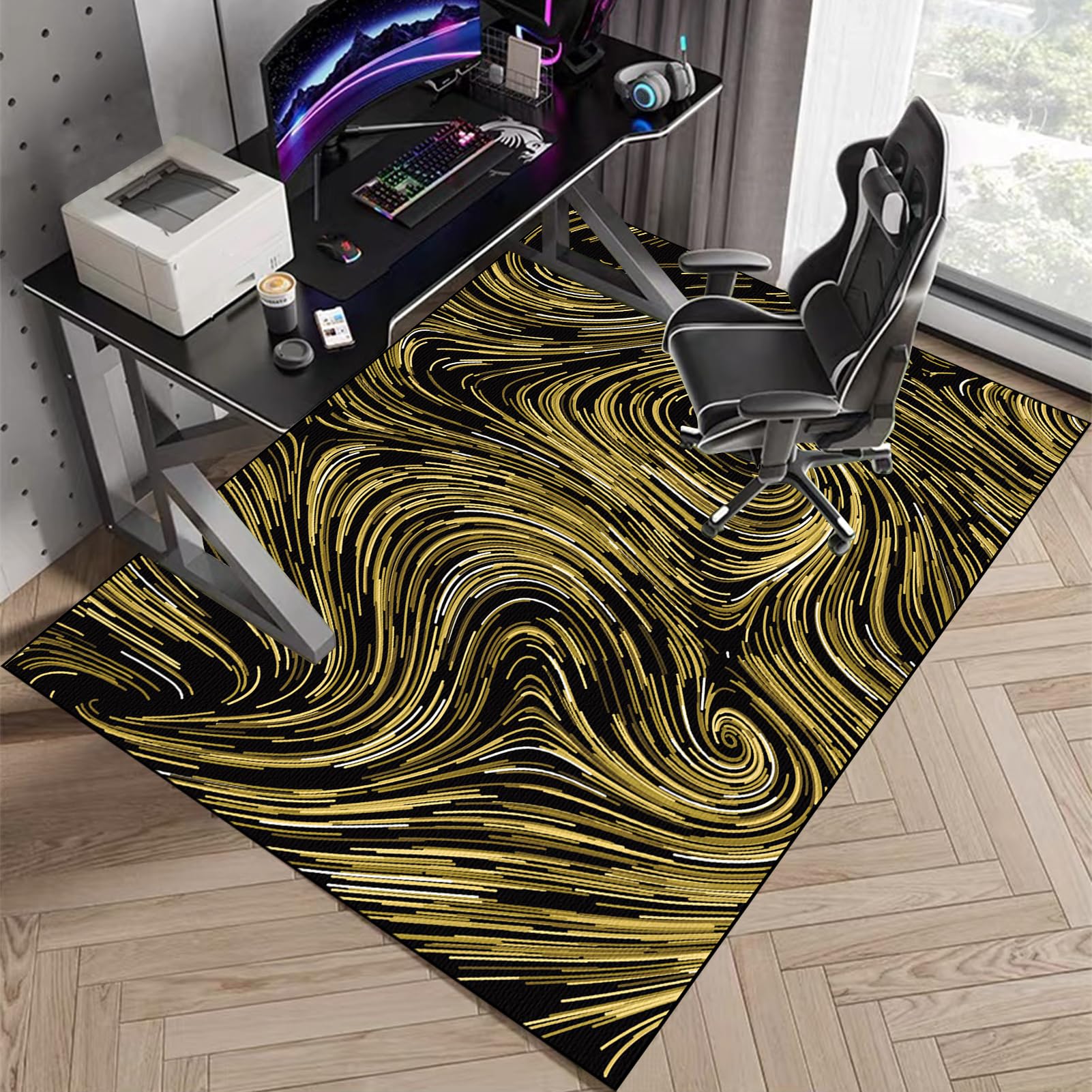 Schreibtischstuhl Unterlage 200 x 300 cm | Bürostuhl Matte | Bodenschutzmatte Bürostuhlunterlage Gaming Teppich | Bodenschutz Bürostuhl Teppichschoner für Hartböden | Parkett | Laminat | Teppichboden