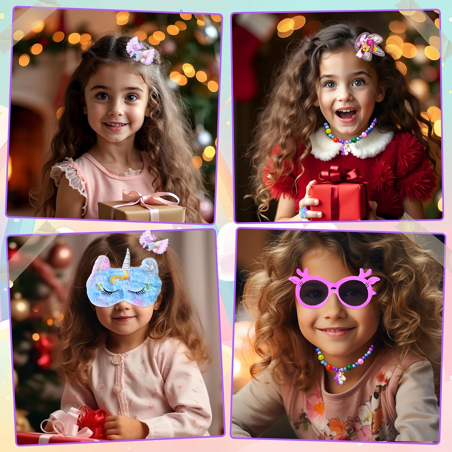 Unicorn Advent Calendar 2025 for Girls, Christmas Countdown Calendar for Kids, with 24 Days Xmas Surprise with Jewellery Bracelet Hair Accessories - Image 4