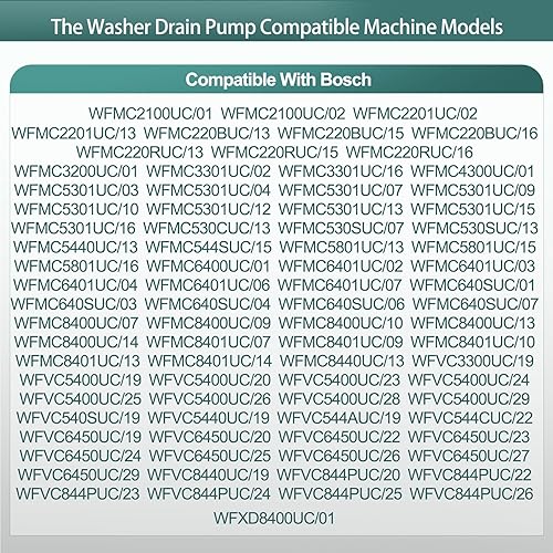 Miniatura 2 de WFMC6400UC WFMC5301UC WFMC4300UC Bomba de drenaje para lavadora Bosch WFMC530CUC WFMC530SUC WFMC544SUC WFMC5801UC WFMC6401UC WFMC640SUC WFMC8400UC