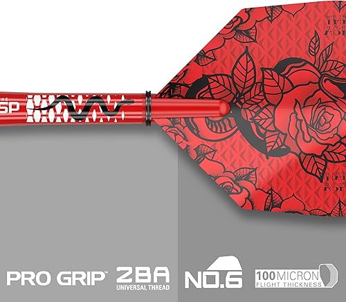 Miniatura 3 de Target Darts Nathan Aspinall Ink Design No.6 - Vuelos de dardos y vástagos intermedios (1.614 in) - 9 vuelos y 9 ejes en total