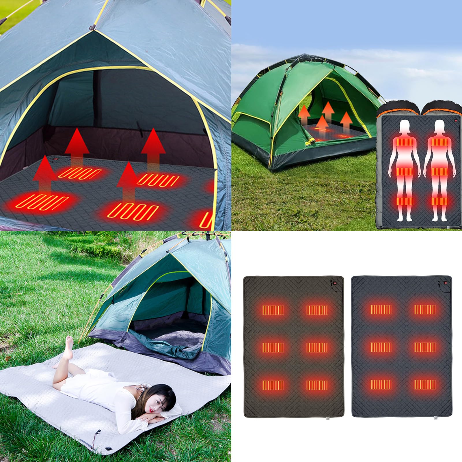 Coussin de de Couchage Chauffant de Camping, Doublure de de Couchage Chauffant, Tapis Chauffant USB d ' extérieur pour la Maison, Les Bureaux, la Voiture, la pêche, Le Camping