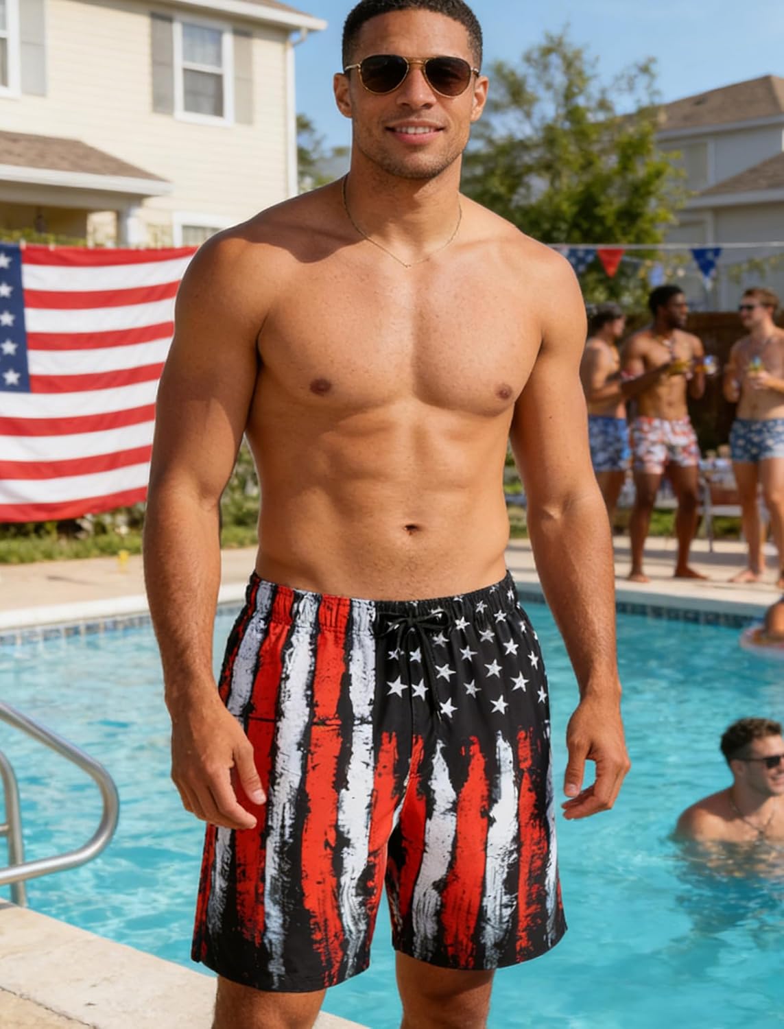 ALISISTER Mens Swim Trunks with Compression Liner Bathing Suit Summer Swimming Shorts