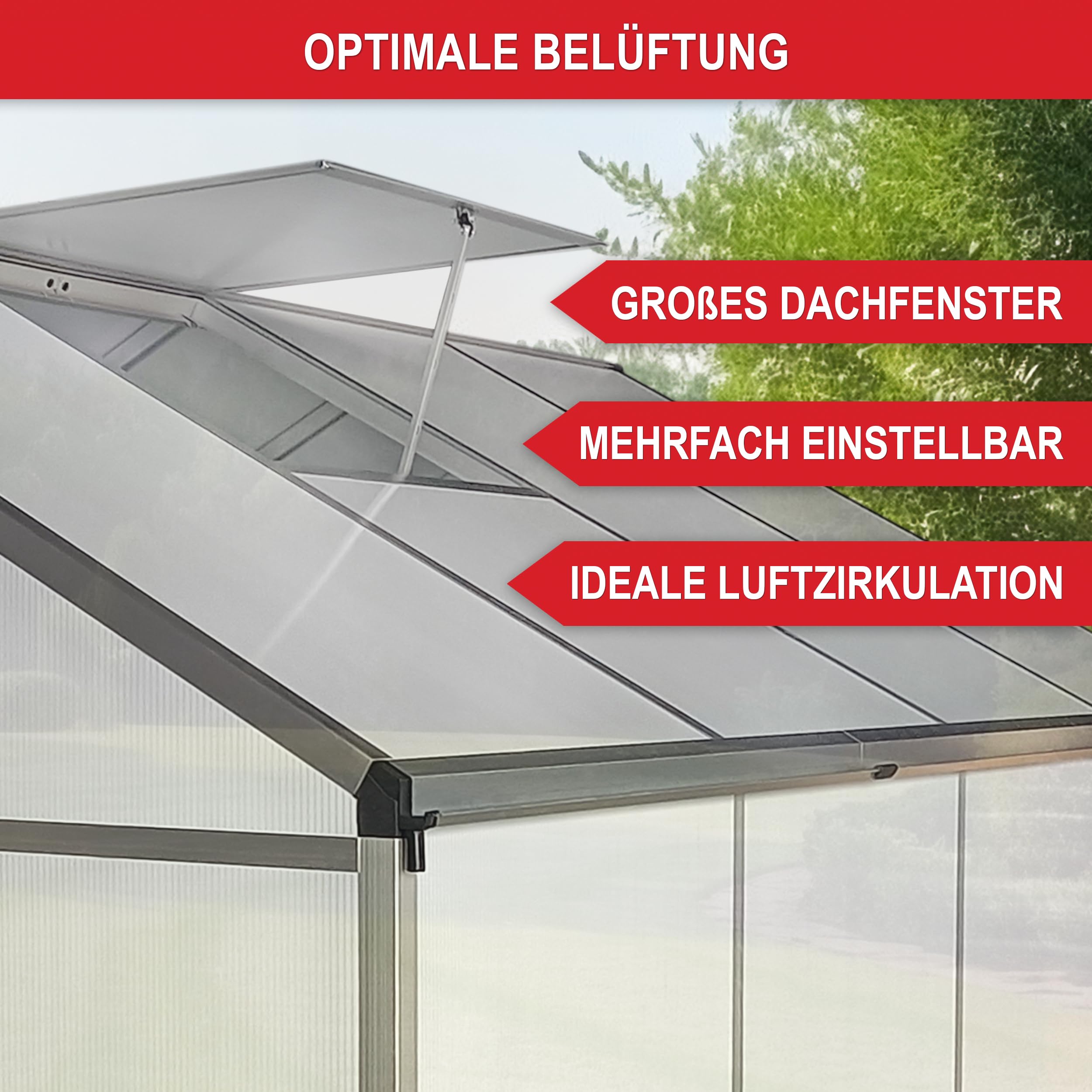 ONBEST stabiles Aluminium Gewächshaus mit Dachfenster – Garten Frühbeet ideal für die Anzucht von Tomaten Blumen – vielseitig nutzbar als Treibhaus, Tomatengewächshaus Pflanzenhaus (XXL)