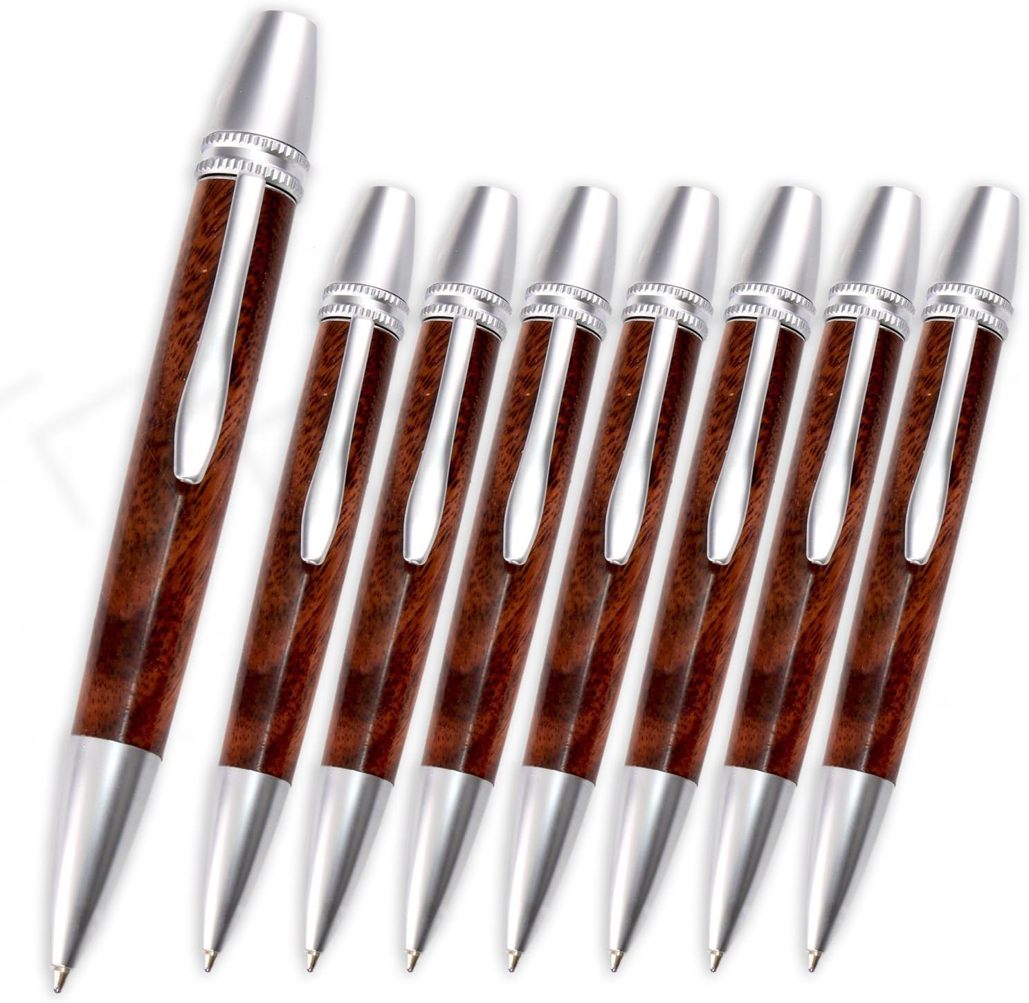 Legacy Woodturning, Polaris Twist Pen Kit - Satin Chrome, 8 Pack