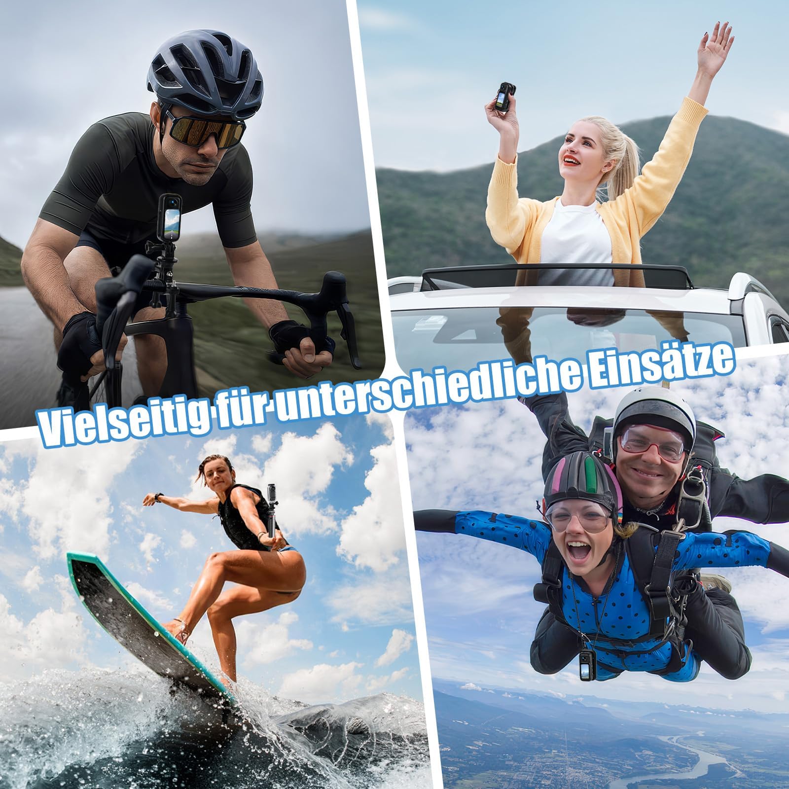 Action Cam Mit Touchscreen, 8-Stunden-Akku, Mini POV Bodycam, Wasserdicht 30M, 120° Weitwinkel, WLAN + 64 GB Karte & 10+ Zubehör für Radfahren, Reisen, Haustiere und Sport