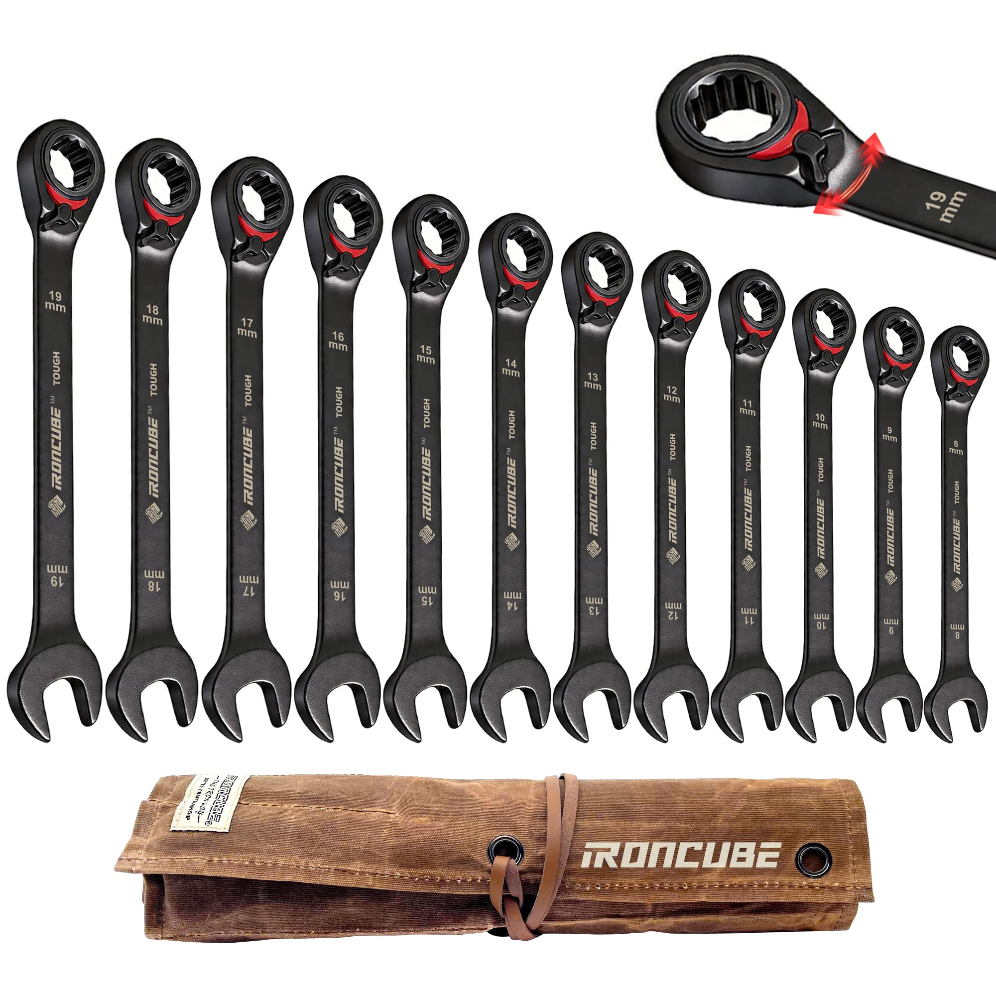 Amazon | ironcube リバーシブルラチェットレンチセット:12ピース