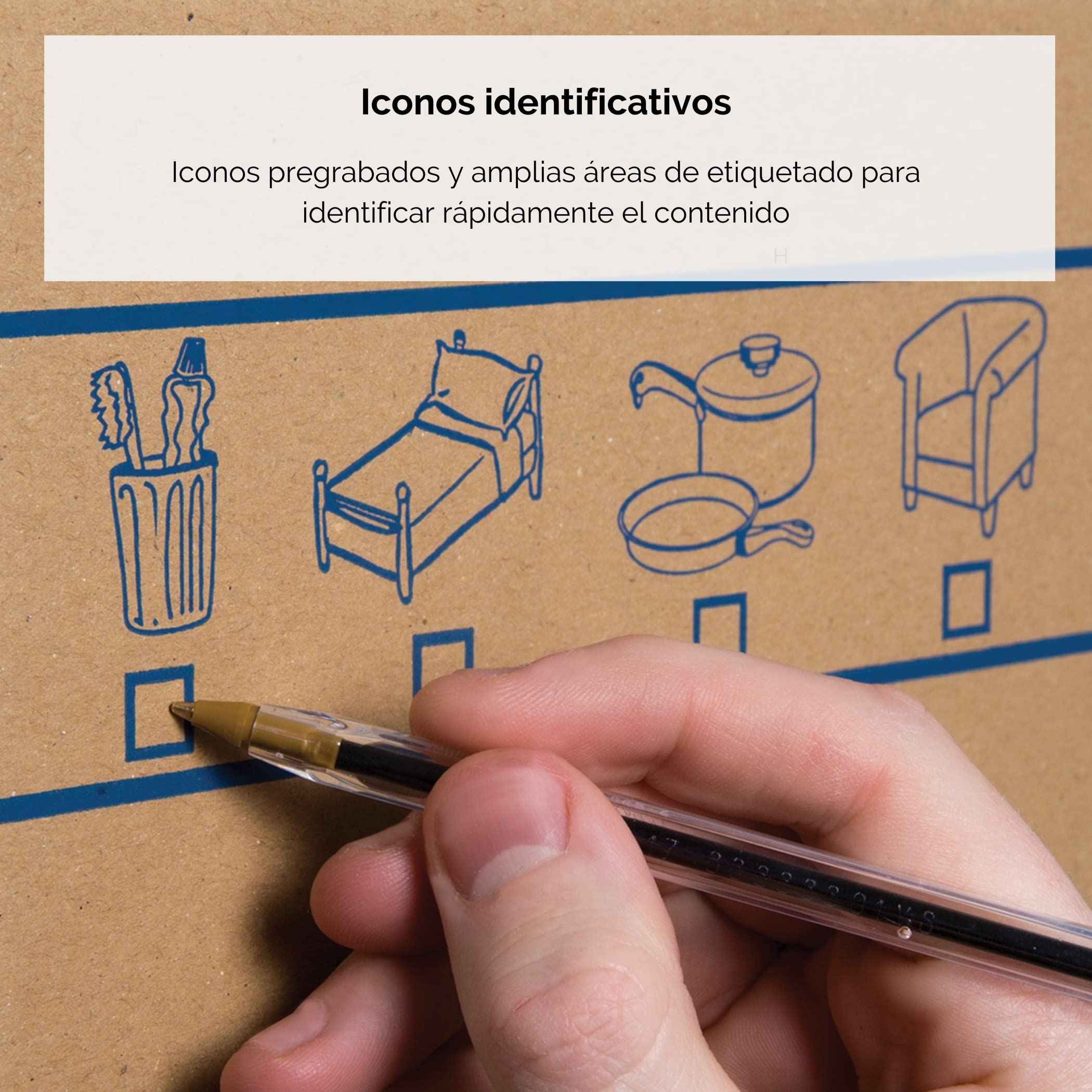 BANKERS BOX pack 5 cajas mudanza 37,5L (30×30×40,5cm), cartón doble, asas, sin cinta, montaje FastFold, 100% reciclables – resistentes para transporte y almacenaje