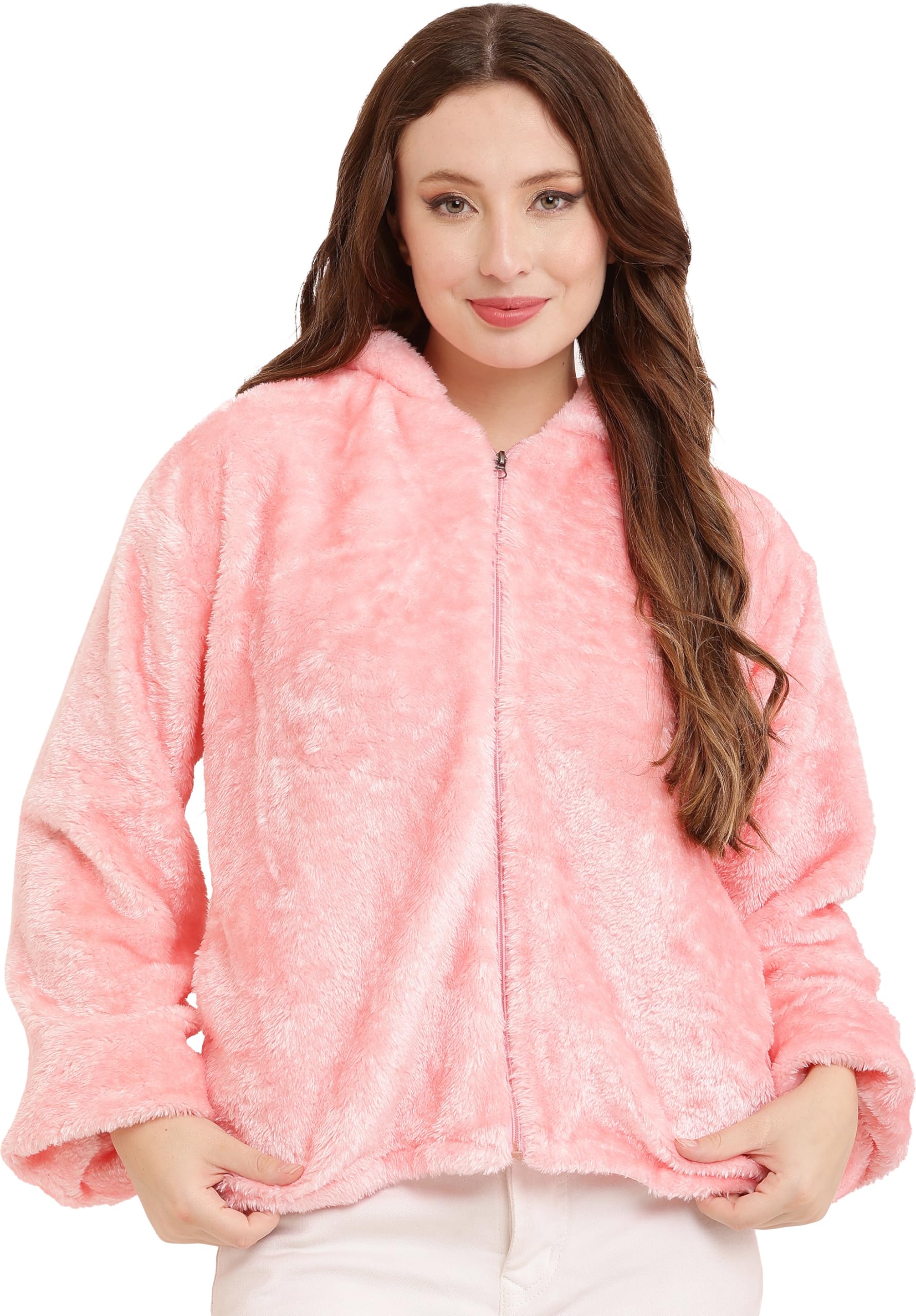 cliluxe Women’s Teddy Hoodie Jacket | Zip-Up Fleece Sweatshirt with Bear Ears | Soft Faux Fur Winterwear for Girls | Warm Fluffy Hooded Outerwear for Casual Cold-Weather Style-picture-41