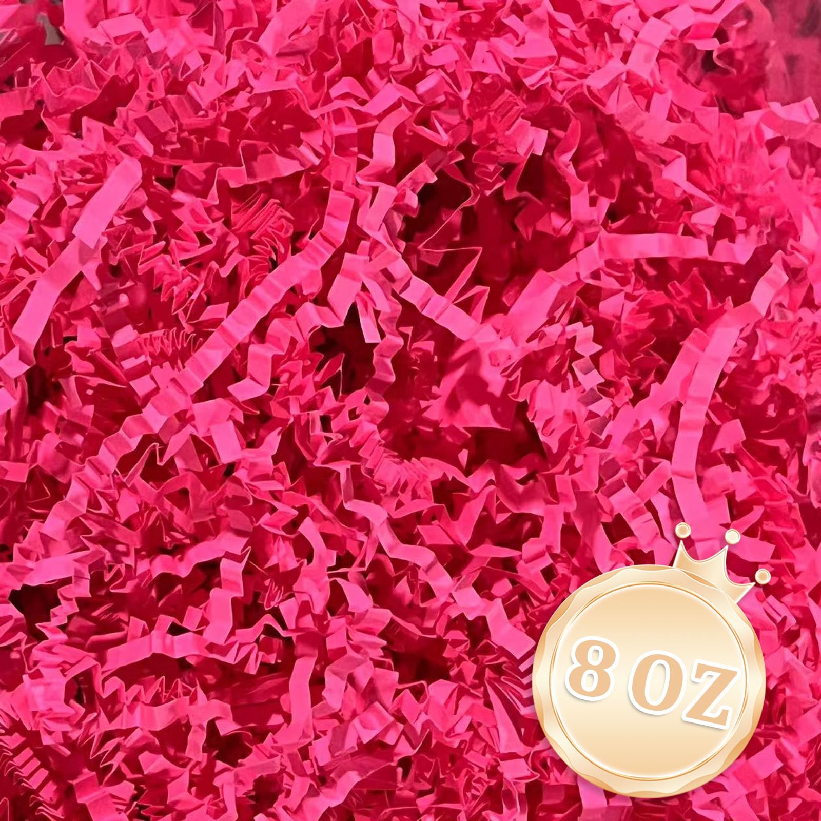 Zankubom 1/2LB Hot Pink Crinkle Cut Paper Shred Filler Great for Gift Wrapping, Basket Fillers, Birthday, Gift Wrapping, Anniversary, Halloween Thanksgiving Christmas Party Decor Filling Supplies