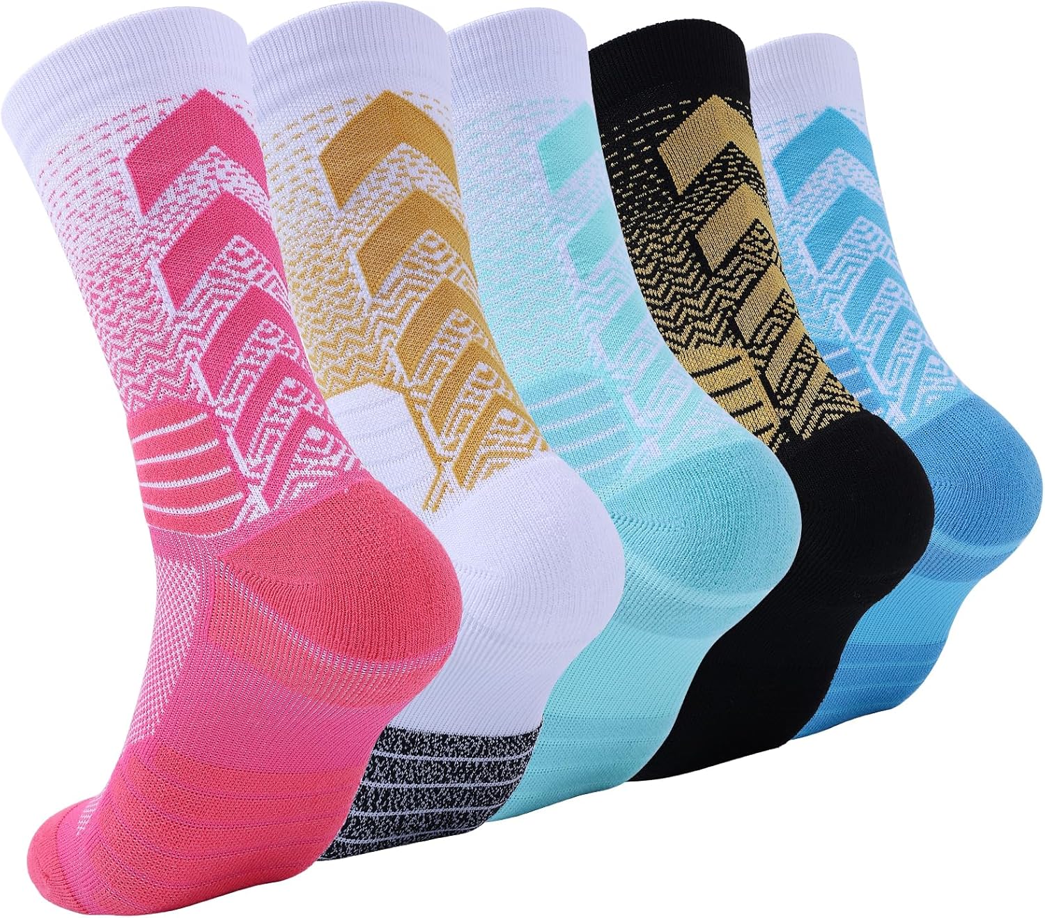 Basketball Socks for Men,Performance Cushioned Men's Athletic Crew Socks with Arch Compression for Cycling Basketball