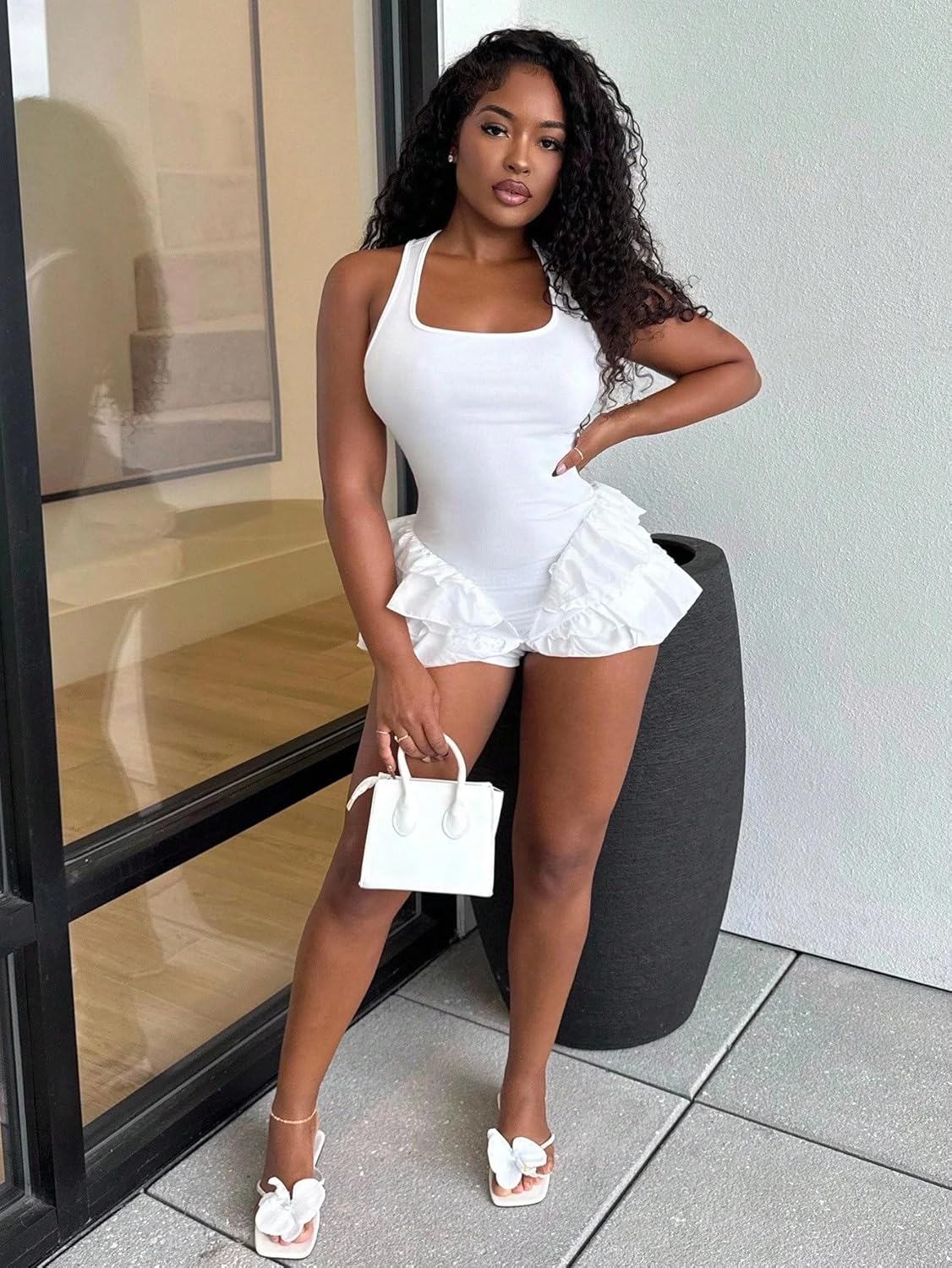 Rompers for Women Summer 2026 Solid Color Sleeveless Jumpsuit, Summer