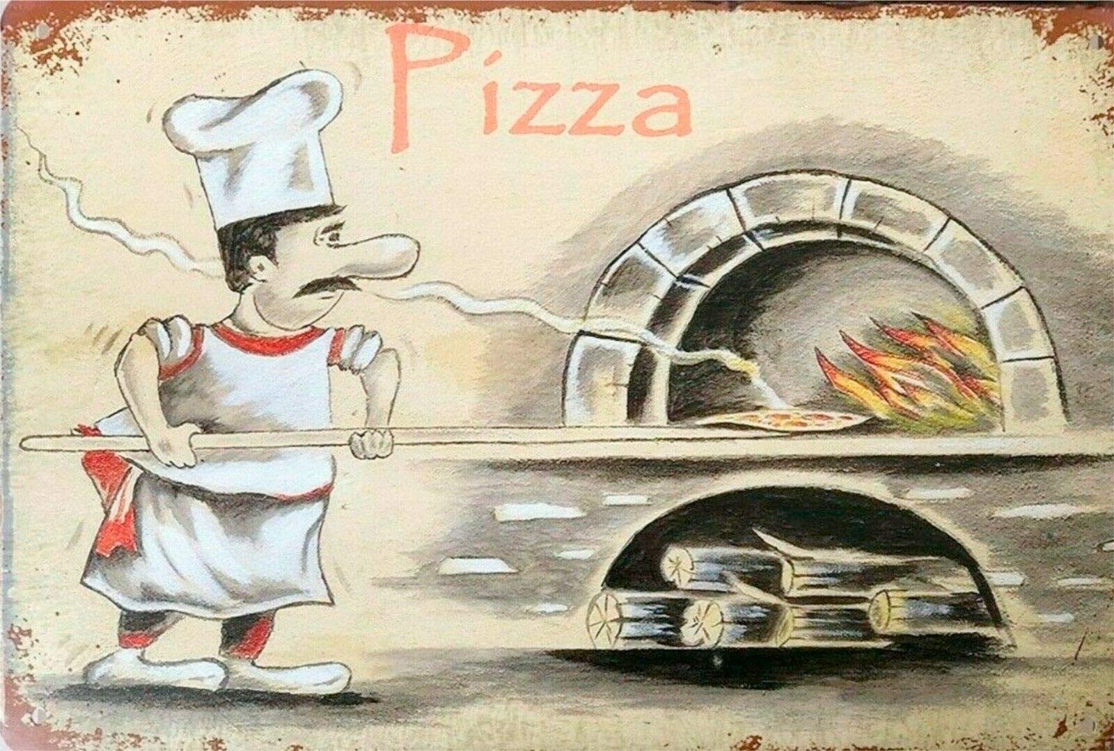 rayprint Pizza Metal Sign 8x12 Inch Tin Signs Decorative Signs Plaques For Office Home Classroom Bathroom Decor Gifts Best Farmhouse Decor Gift For Friends