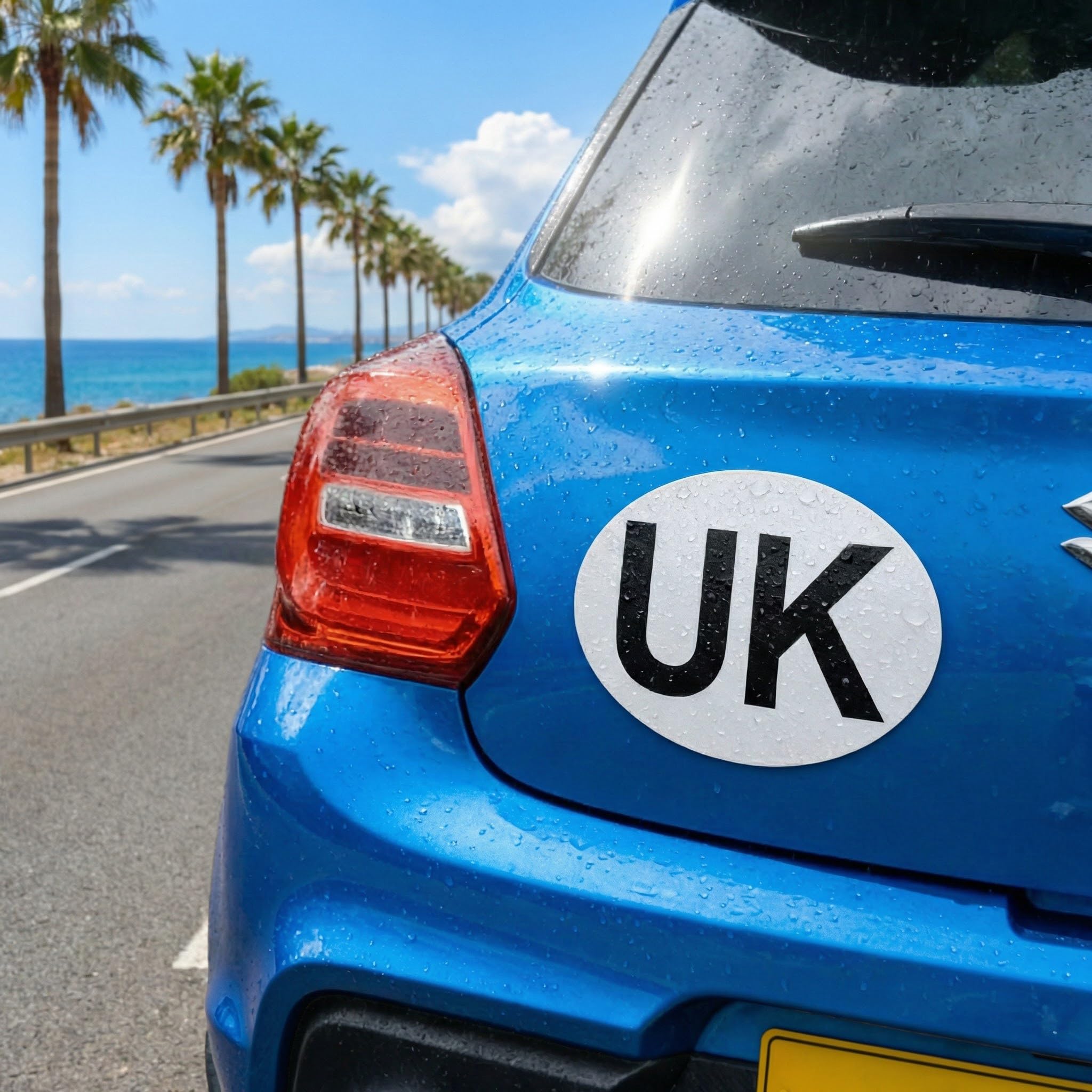 2 Pack UK Car Stickers for Europe, Oval Self Adhesive Vinyl UK Stickers for Car Van Truck, Weatherproof UK Car Stickers for Europe Driving, Easy Apply and Remove — view 9
