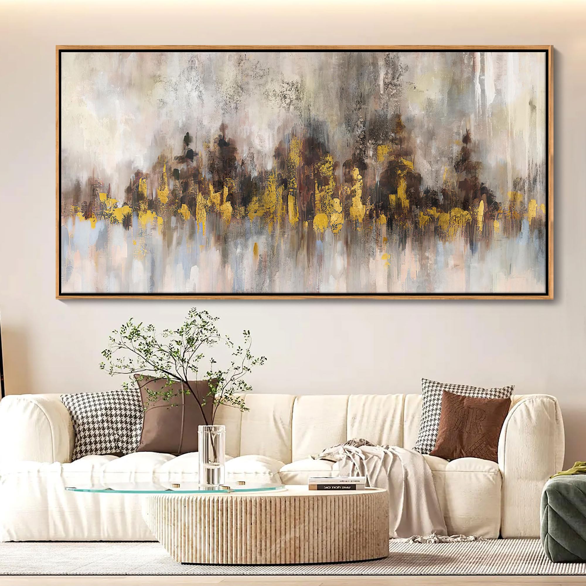 Amazon.com: Abstract Painting Wall Art Black and Gold Picture for ...