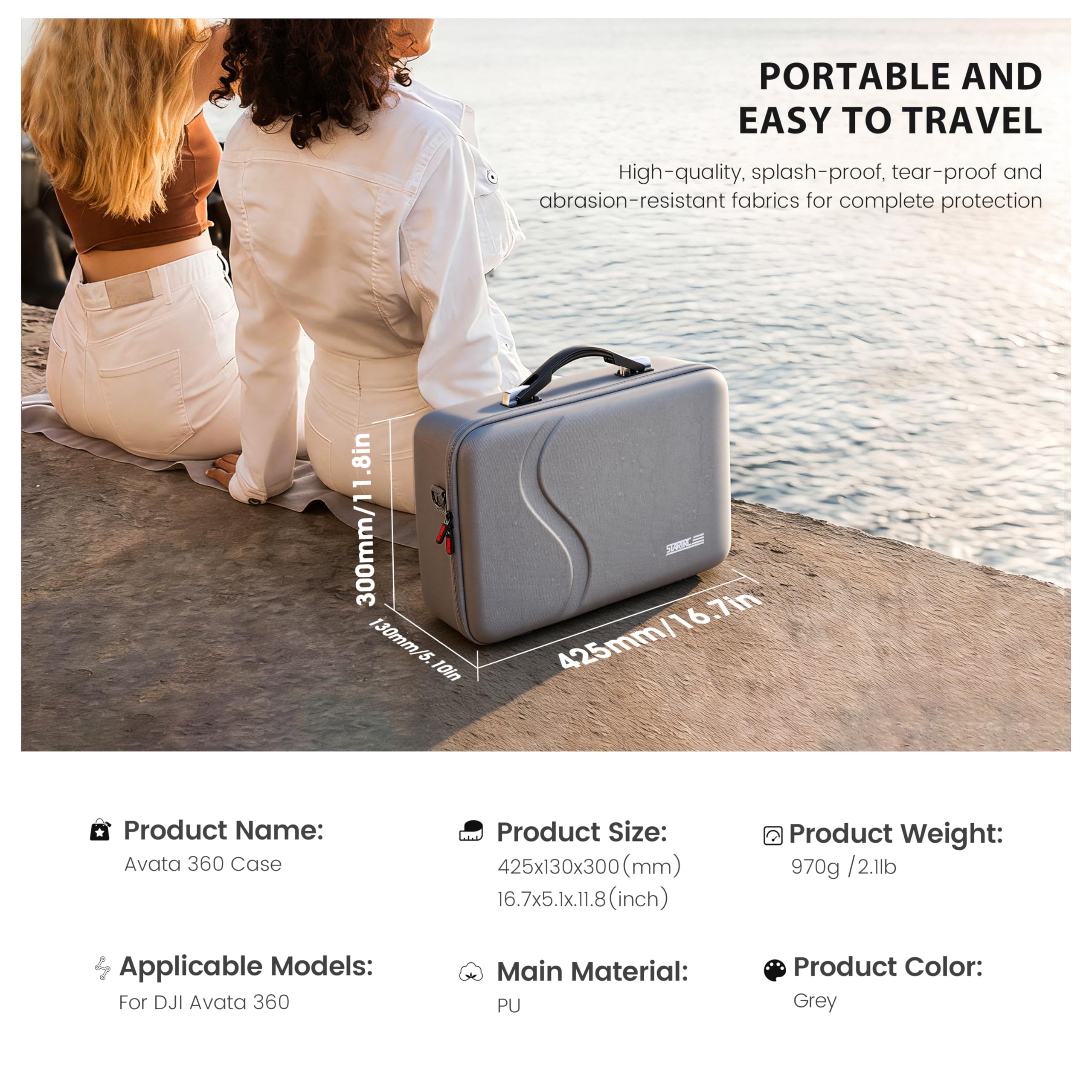 STARTRC Avata 360 etui, przenośna torba do przenoszenia DJI Avata 360 Fly More Combo do gogli N3, Hub ładowania