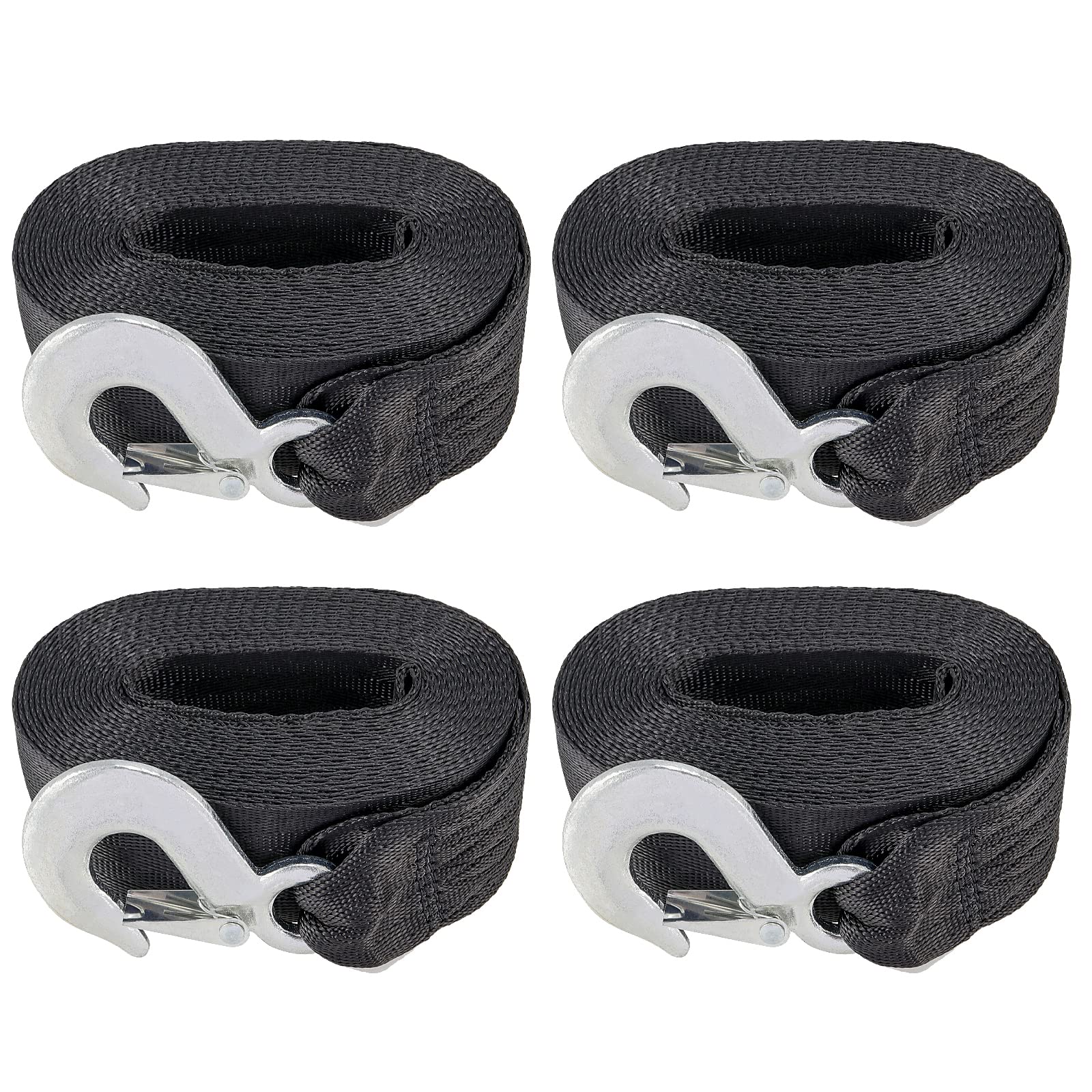 MAHIONG 4 Pack 2" x 20' Boat Winch Strap with Hook, Heavy Duty Trailer Winch Strap for Trailers, Boats, 4409 lbs Breaking Strength