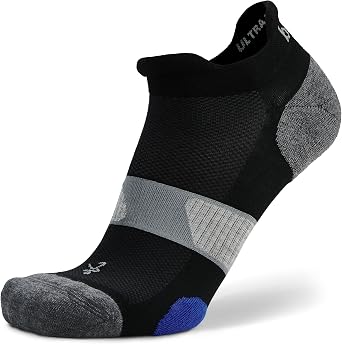 Balega Unisex Ultraglide Cushioning Performance No Show Athletic Running Socks 1 Pair, Black, X-Large