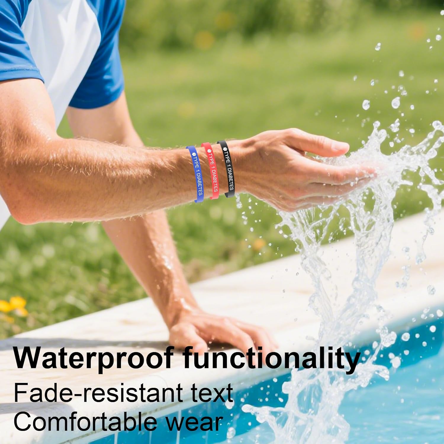 5PCS Medical Alert Bracelet for Men Women, Medical Alert ID Silicone Wristband for Diabetic D.N.R Pacemaker Epilepsy - Image 4